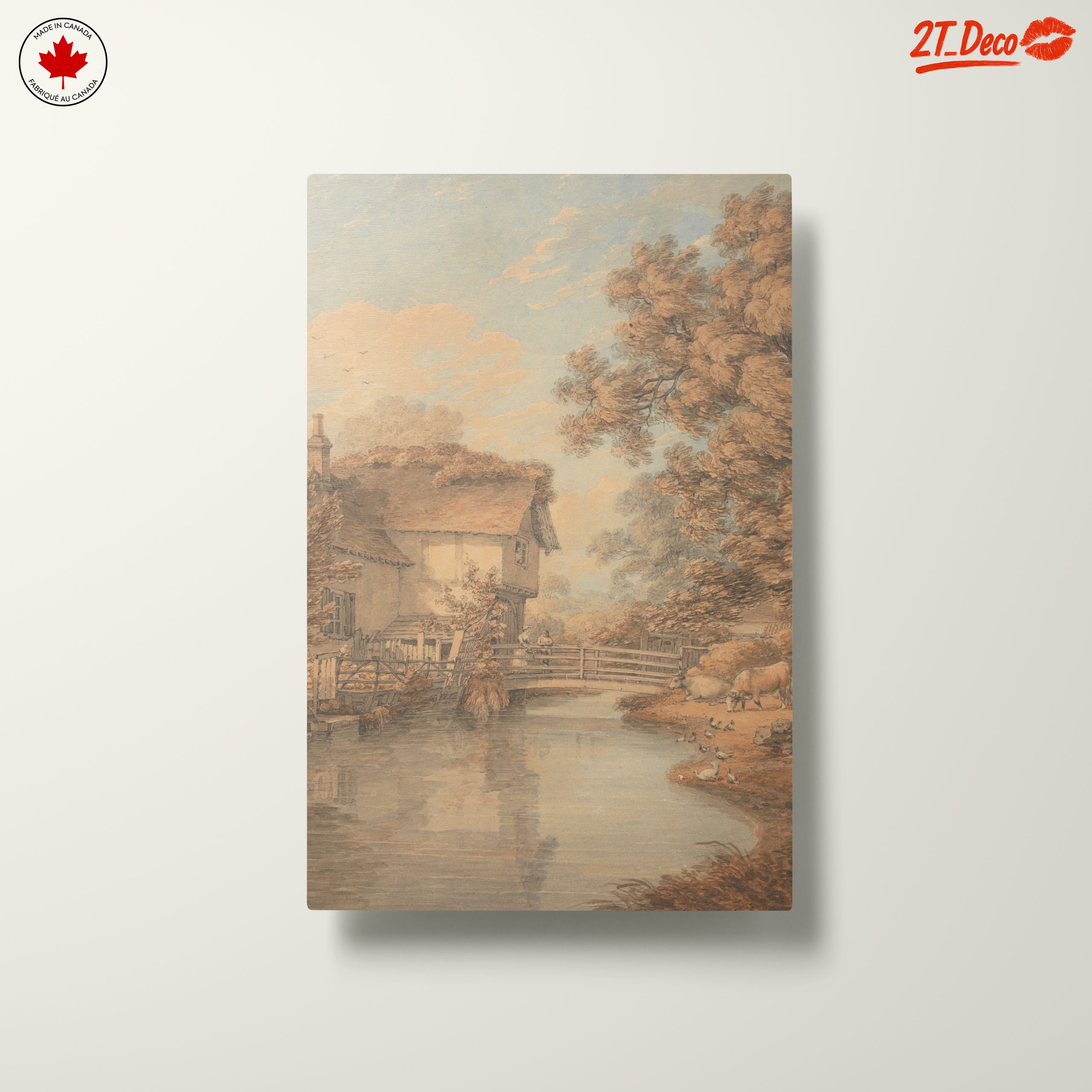 Serene Cottage Landscape by Water - Image 10
