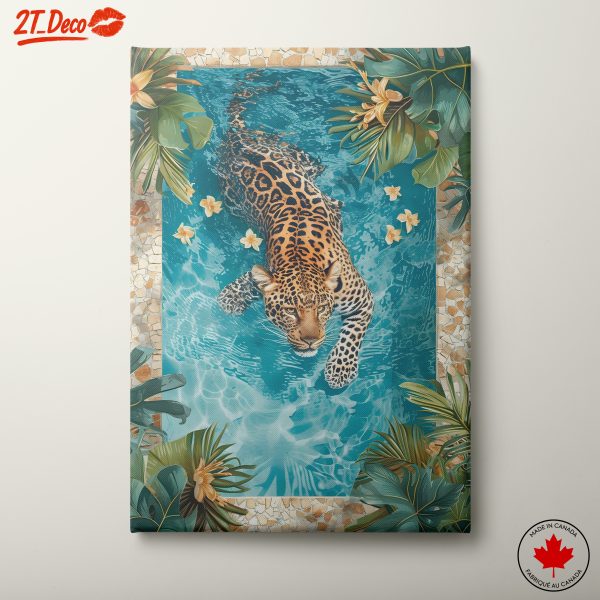 Leopard Swimming in Aquatic Paradise