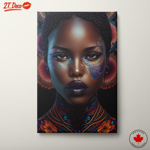 Vibrant Cultural Portrait with Intricate Body Art