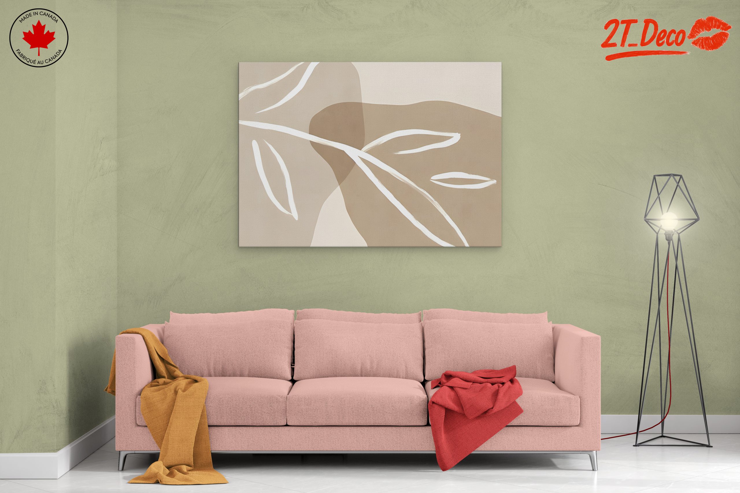 Minimalist Botanical Artwork with Leaf Design - Image 2