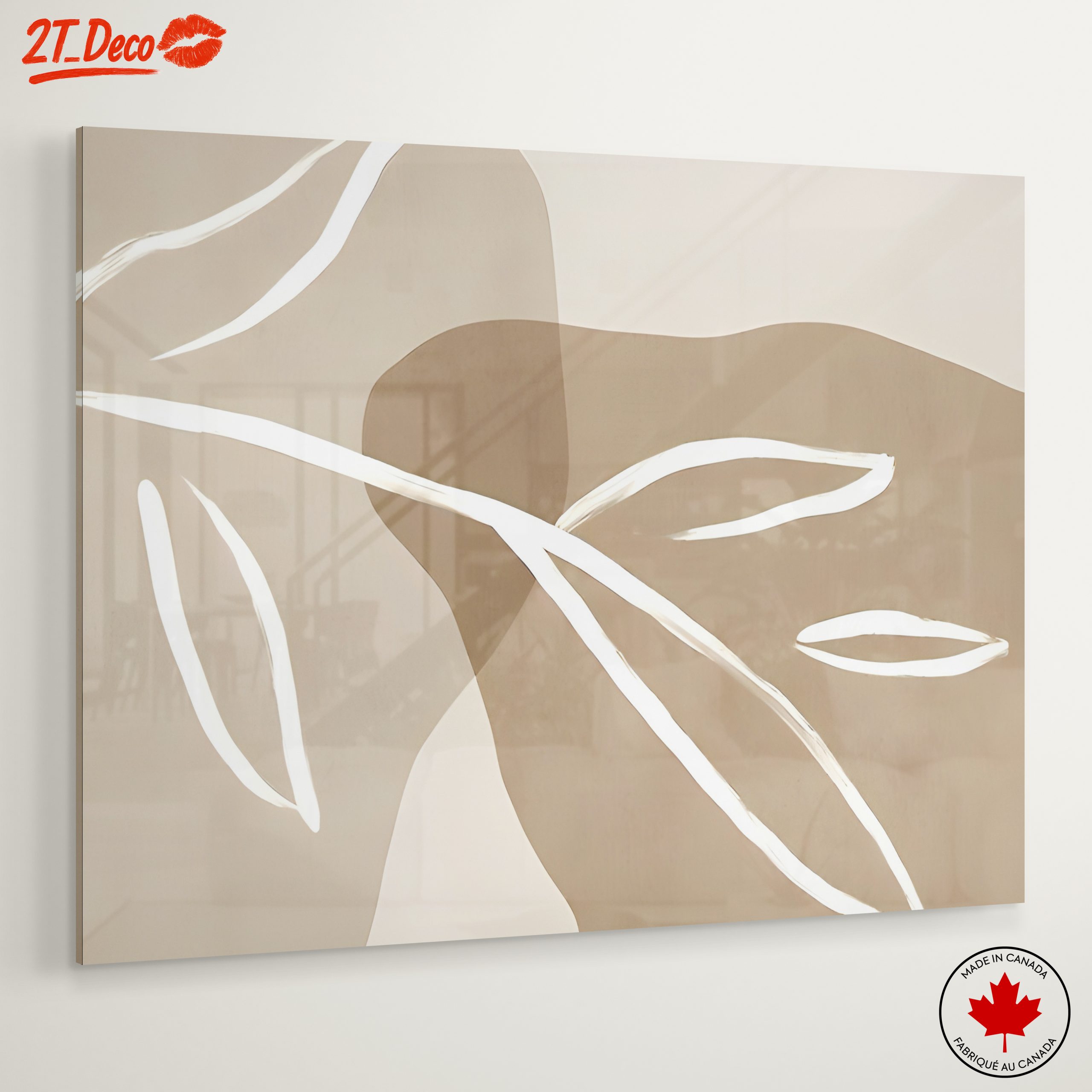 Minimalist Botanical Artwork with Leaf Design - Image 6