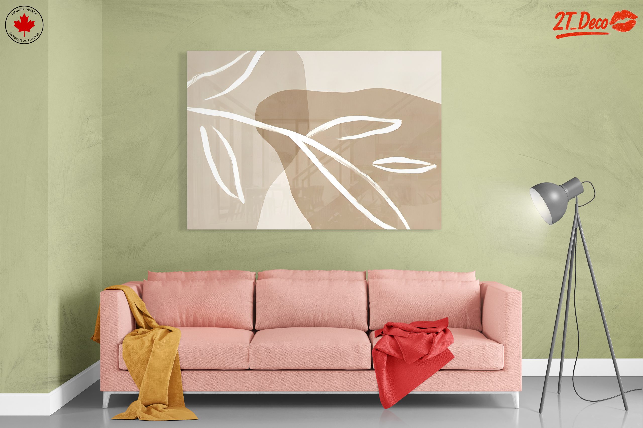 Minimalist Botanical Artwork with Leaf Design - Image 7