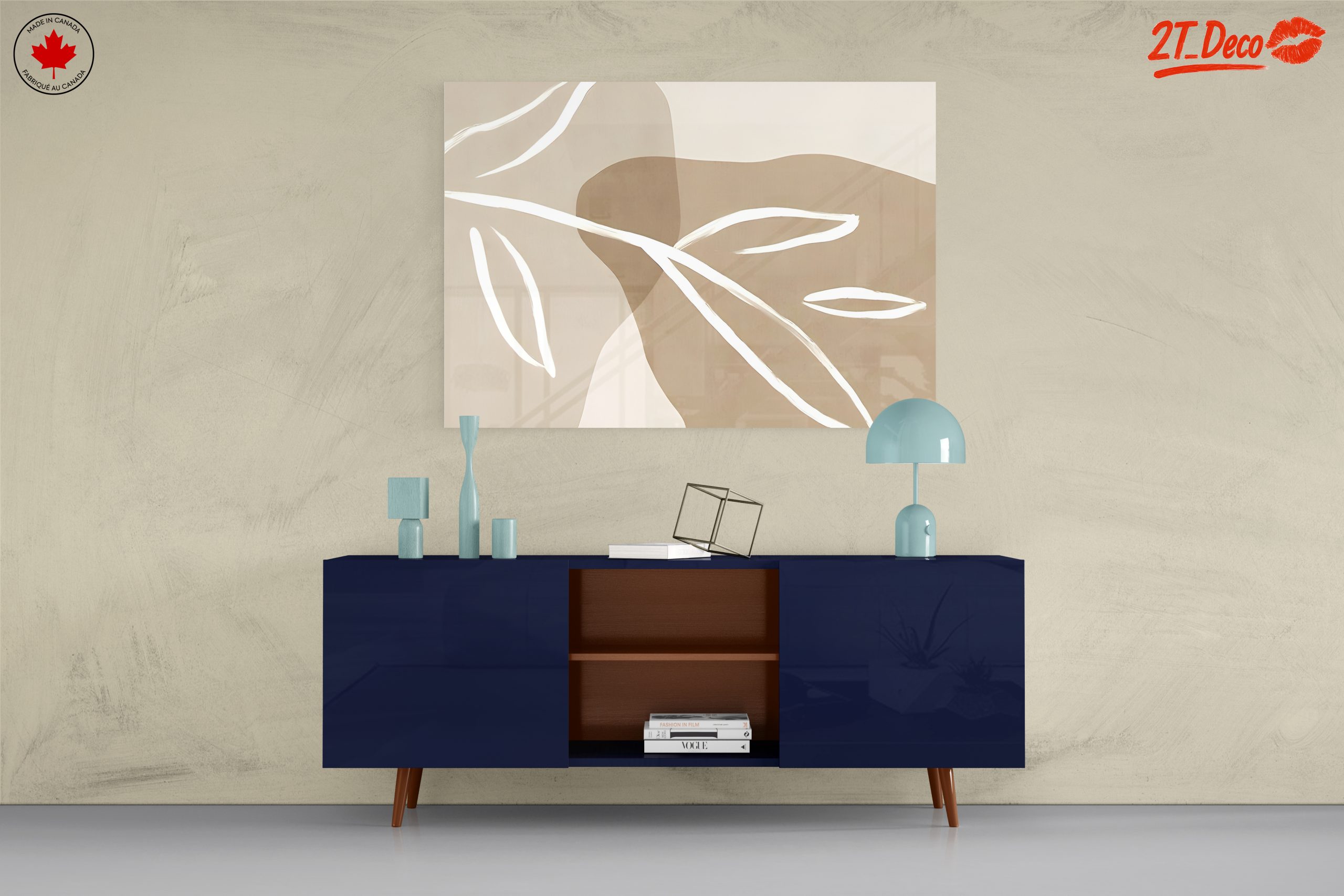 Minimalist Botanical Artwork with Leaf Design - Image 8