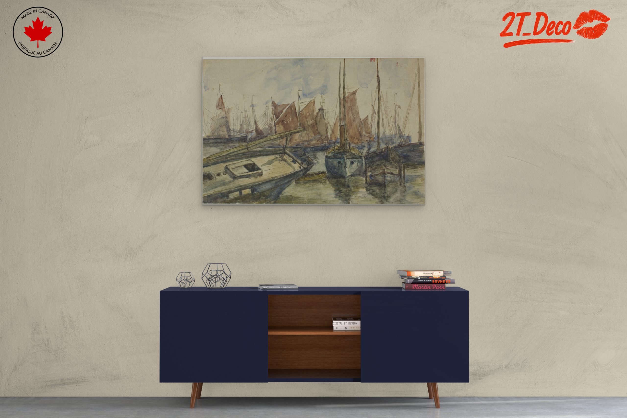 Serene Abstract Marine Harbor Scene - Image 3