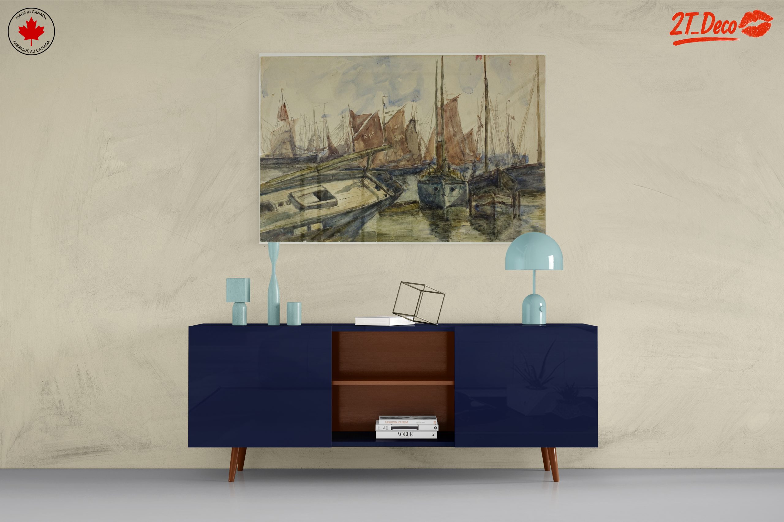 Serene Abstract Marine Harbor Scene - Image 8