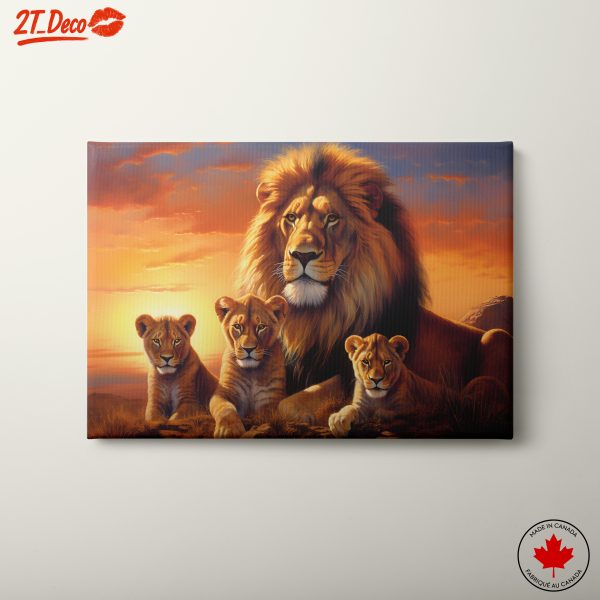 Majestic Lions Under the Sunset