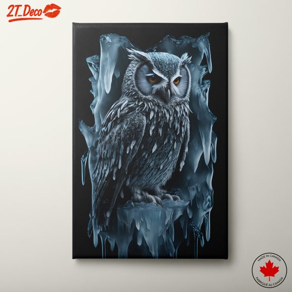 Realistic Owl in Icy Setting Art