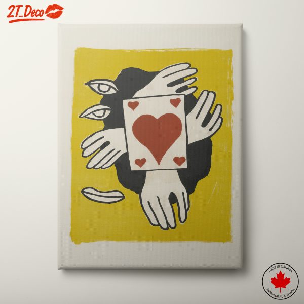 Playful Card Artwork with Hands and Hearts