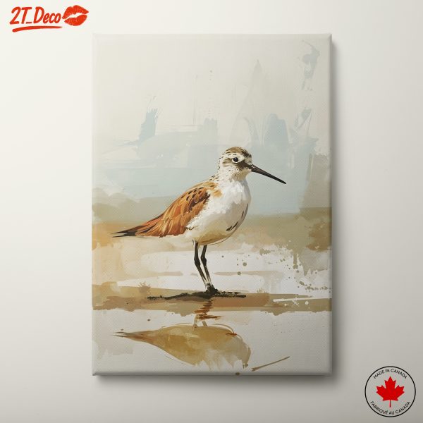 Stylized Bird Art on Neutral Background