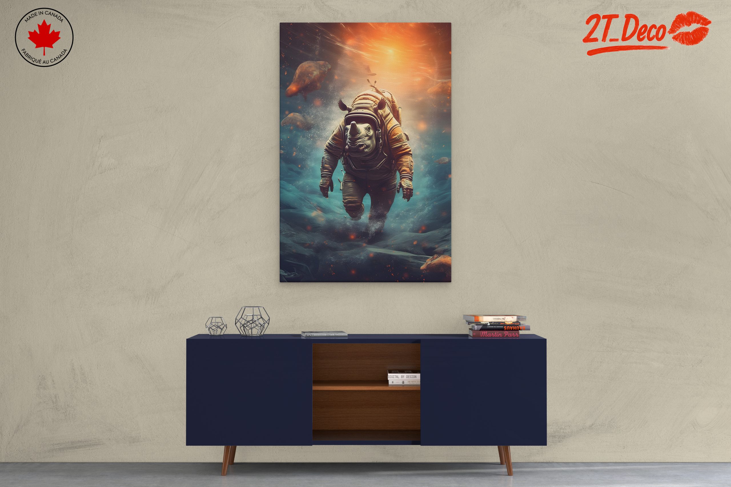 Astronaut Rhino Exploring the Depths - Image 3