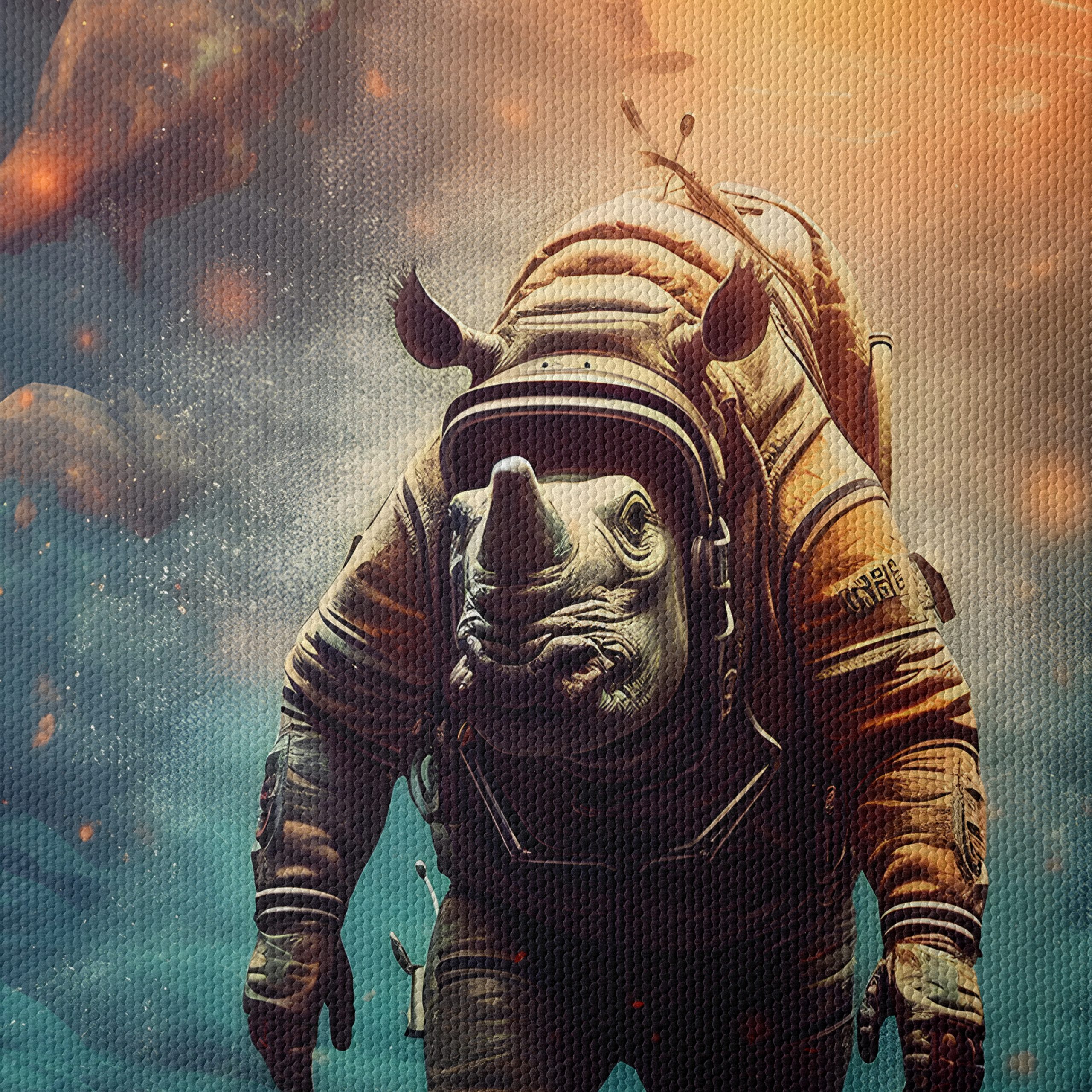 Astronaut Rhino Exploring the Depths - Image 4