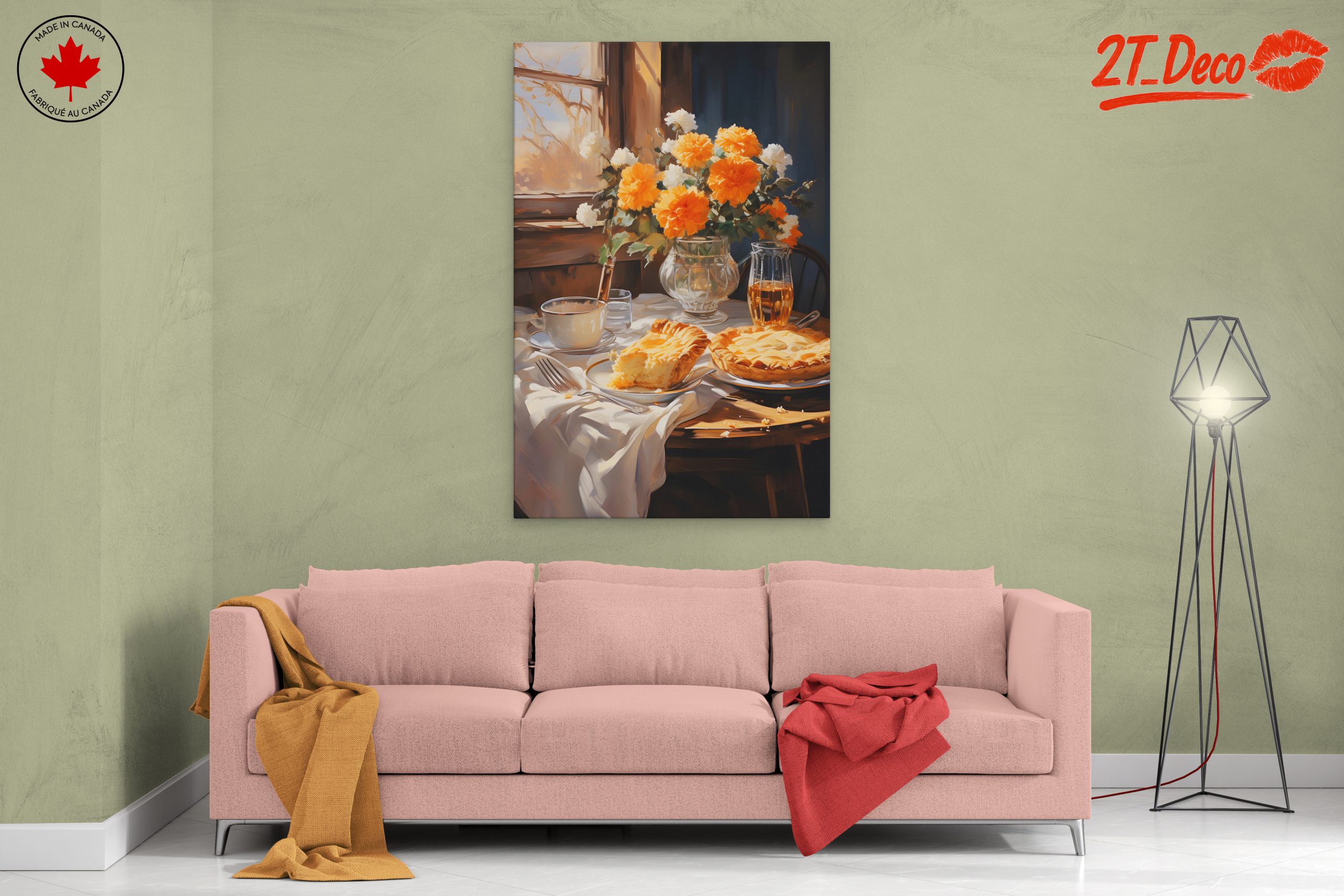 Still Life With Delicious Pastry and Floral Arrangement - Image 2