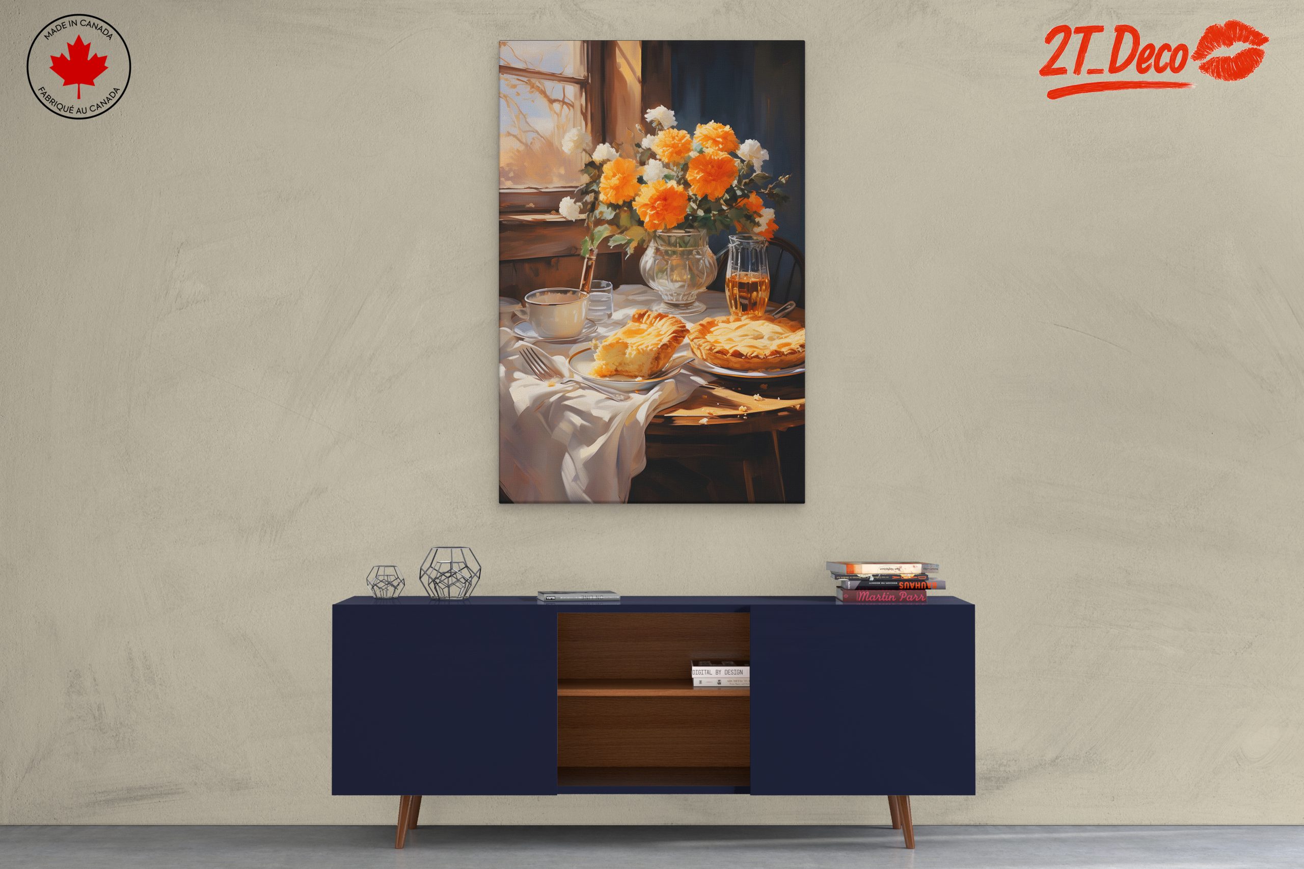 Still Life With Delicious Pastry and Floral Arrangement - Image 3