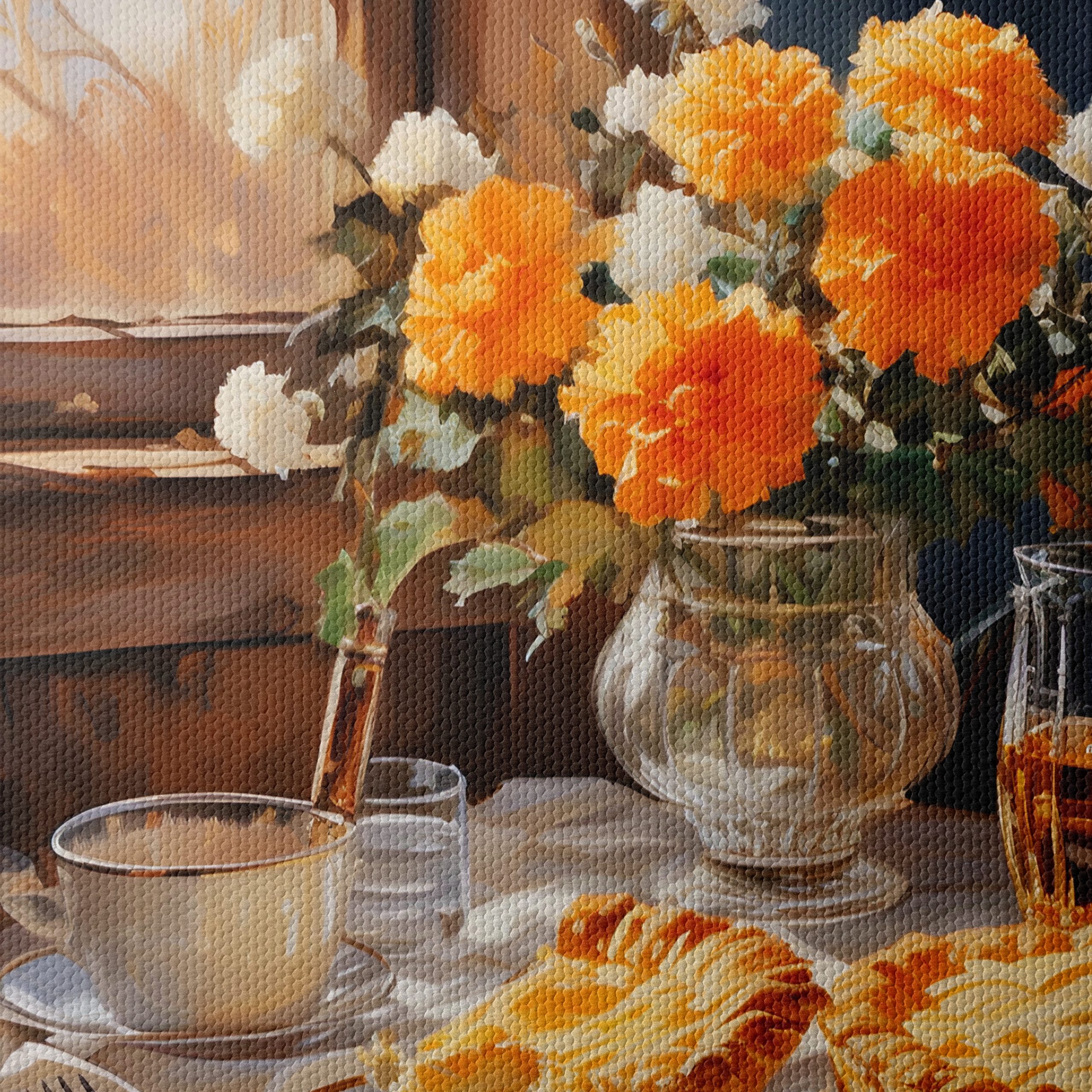 Still Life With Delicious Pastry and Floral Arrangement - Image 4