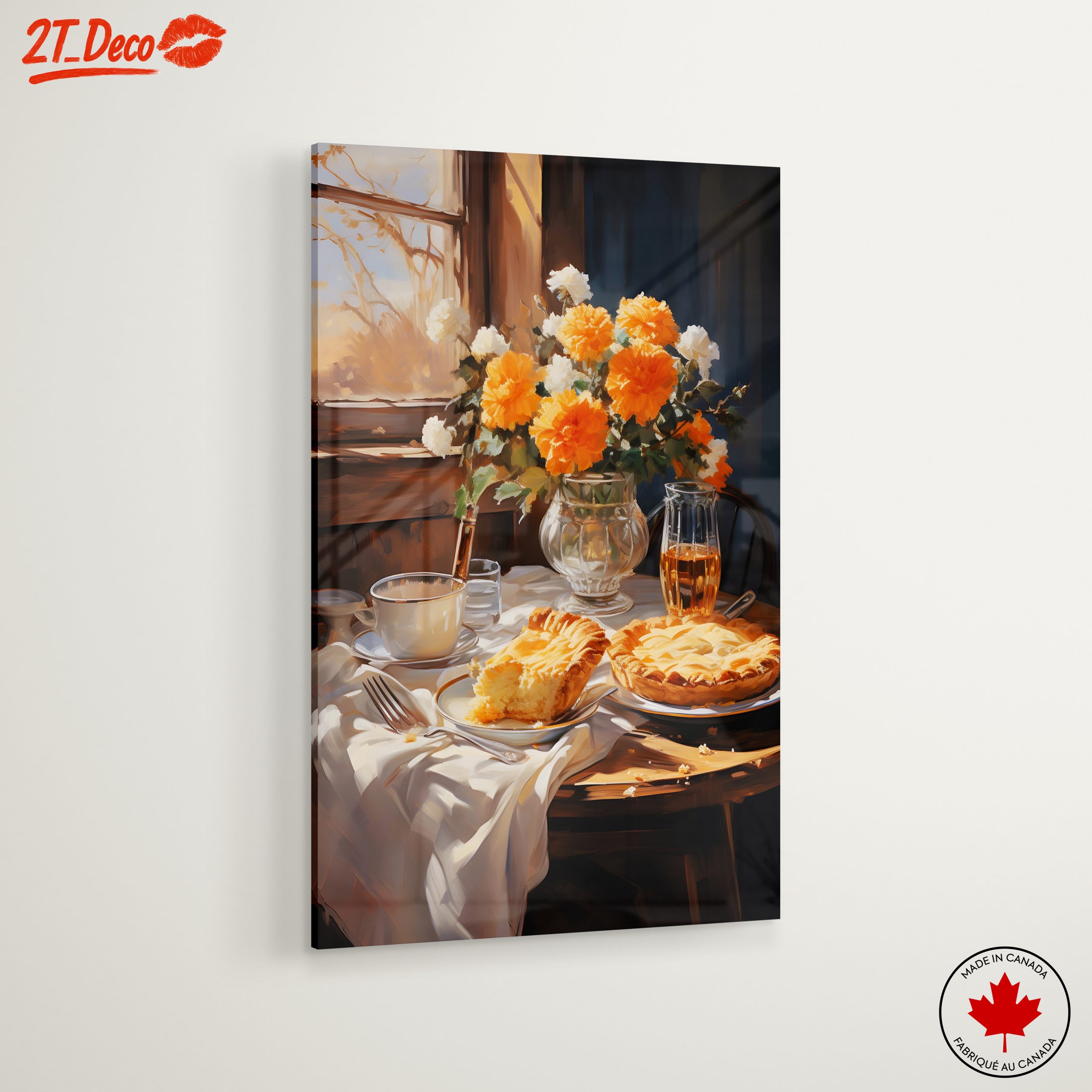 Still Life With Delicious Pastry and Floral Arrangement - Image 6