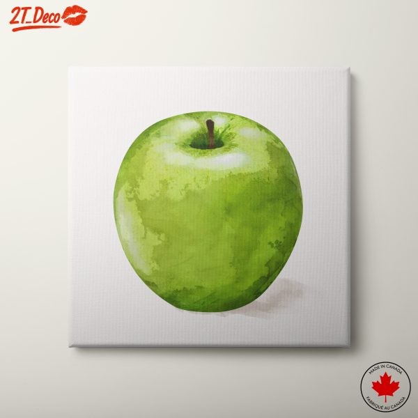 Green Apple Watercolor Abstract Art