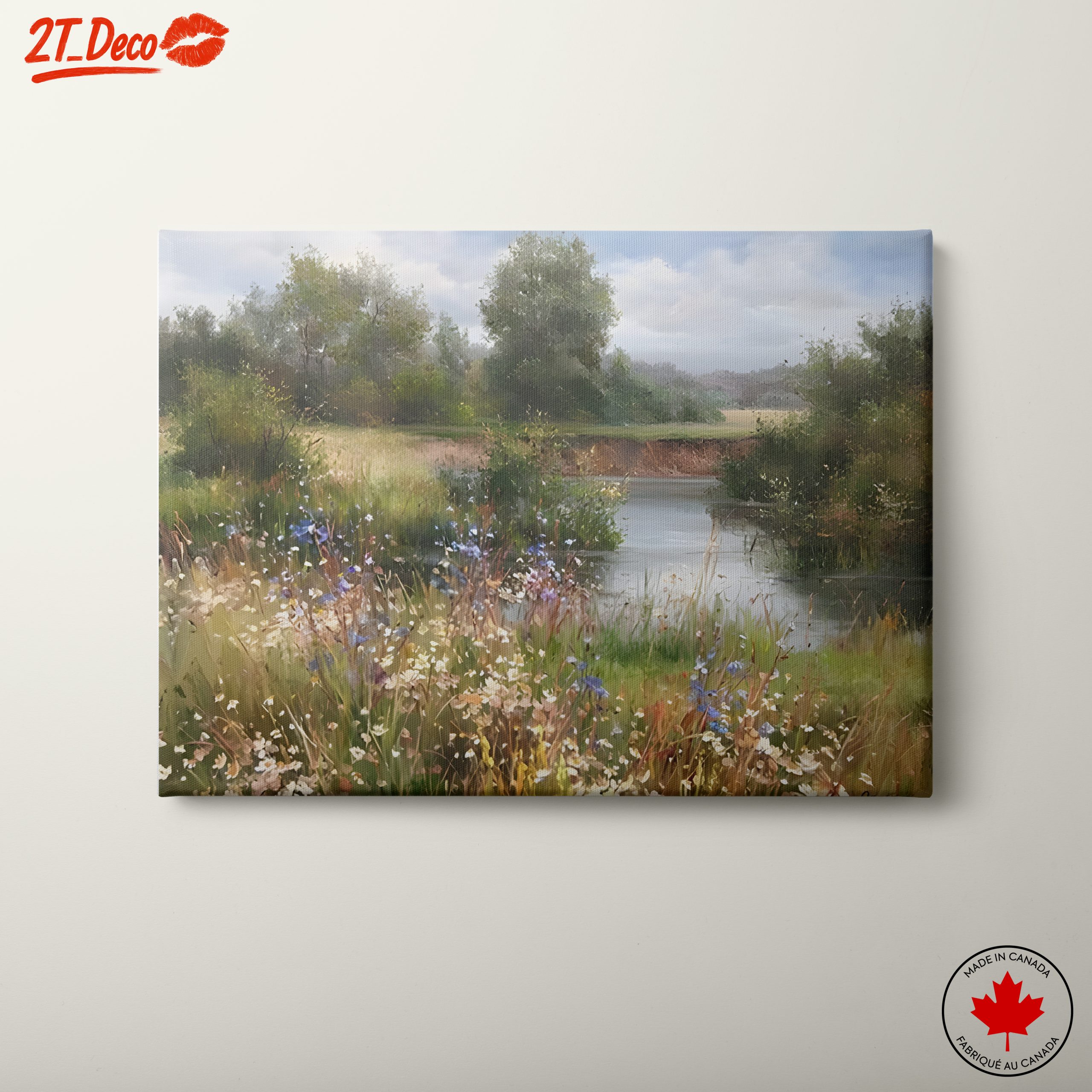 Serene Nature Landscape with Flowers 2
