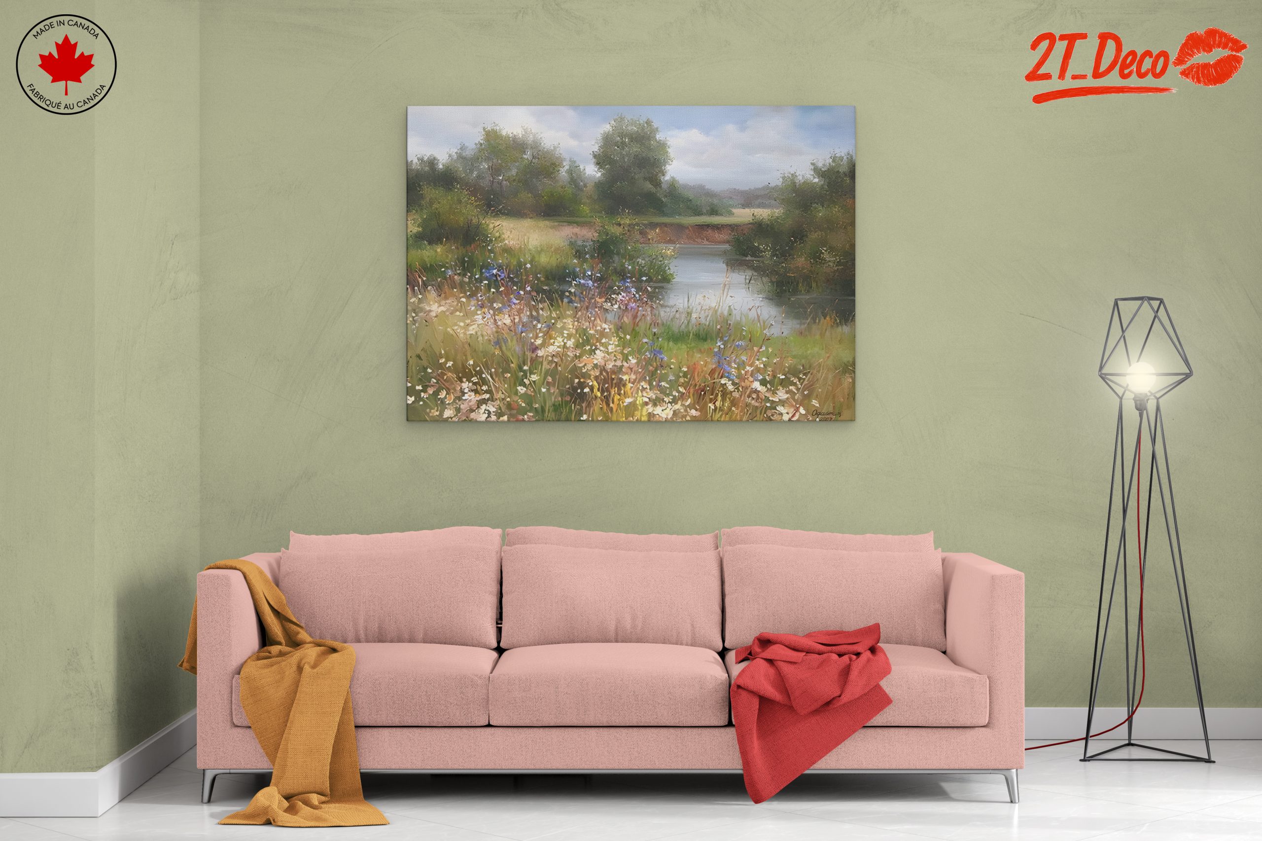 Serene Nature Landscape with Flowers 2 - Image 2