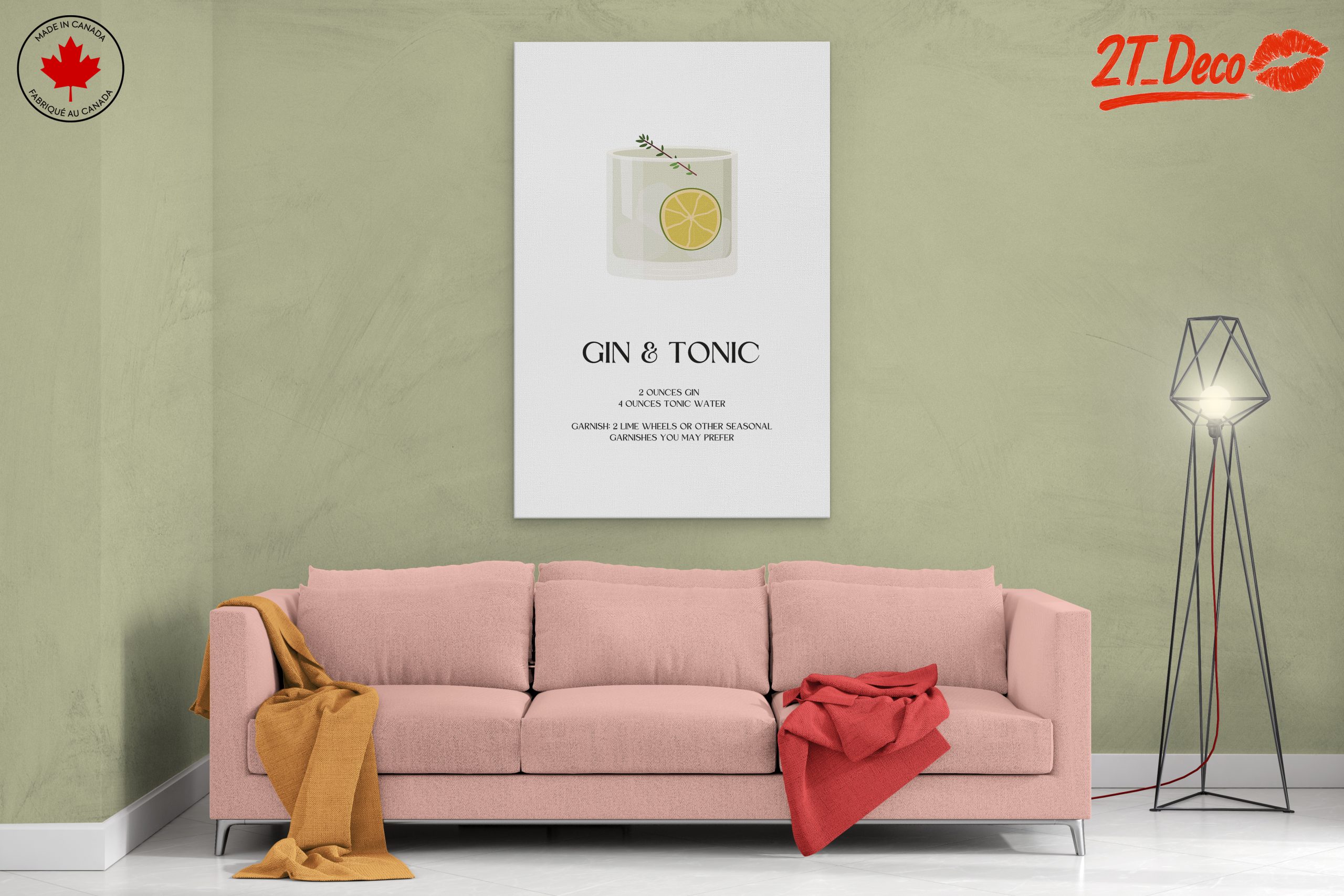 Gin and Tonic Recipe Wall Art - Image 2
