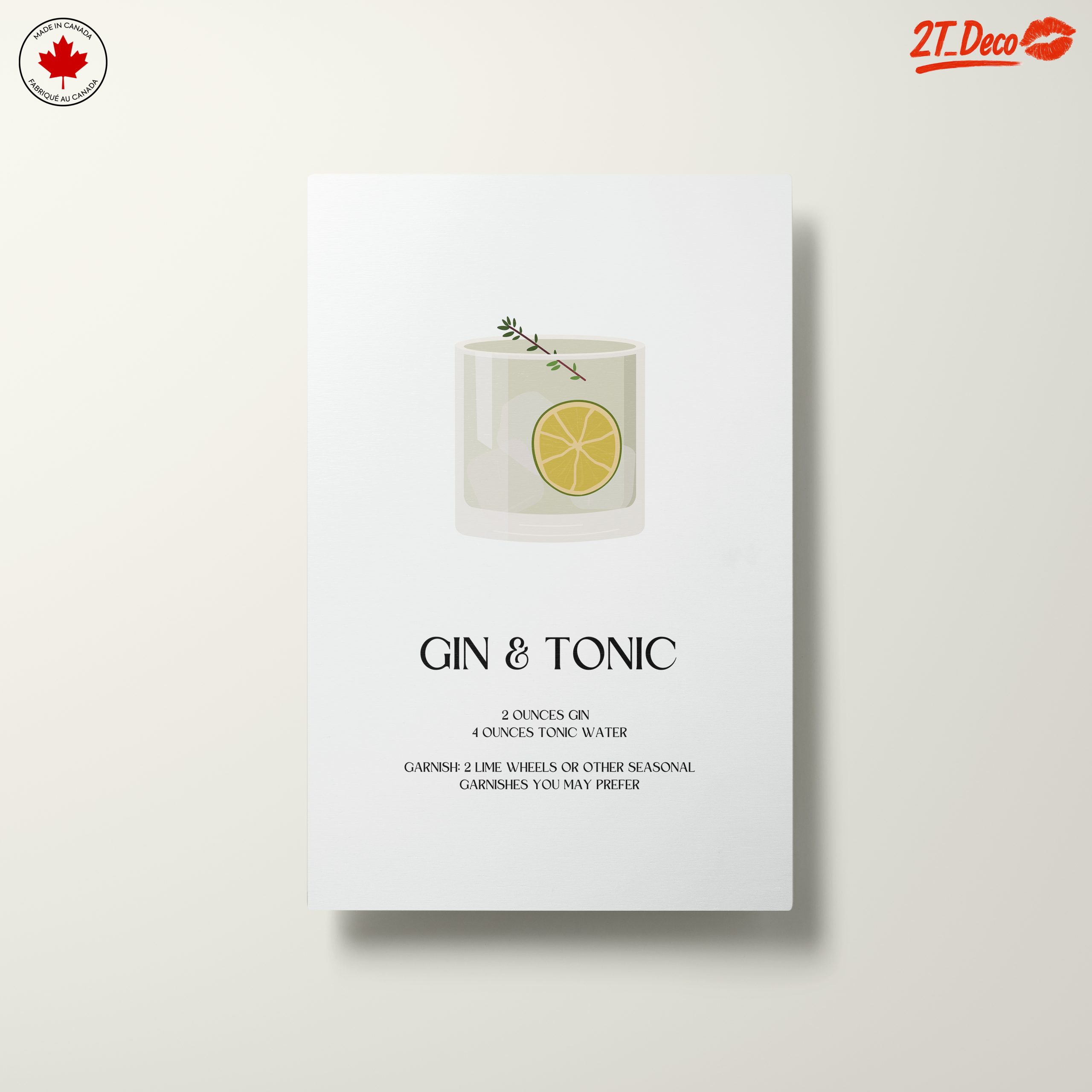 Gin and Tonic Recipe Wall Art - Image 10