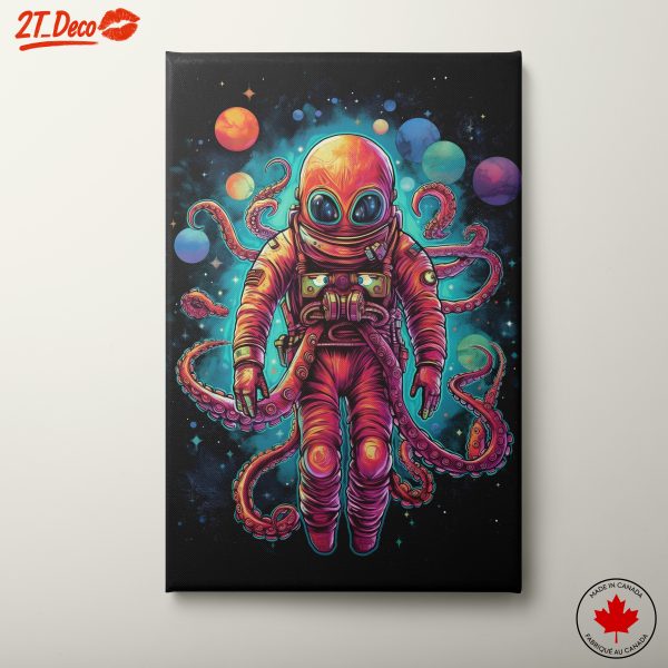 Astronaut With Octopus In Cosmic Setting