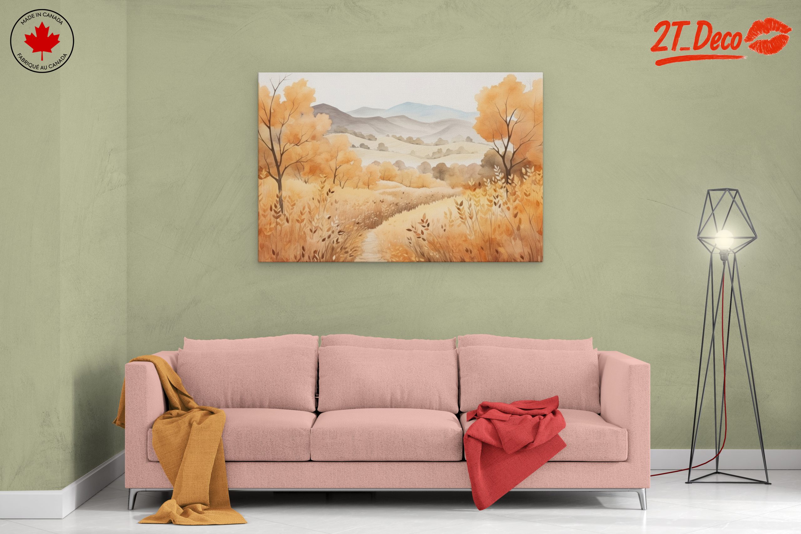Warm Autumn Landscape with Golden Trees - Image 2