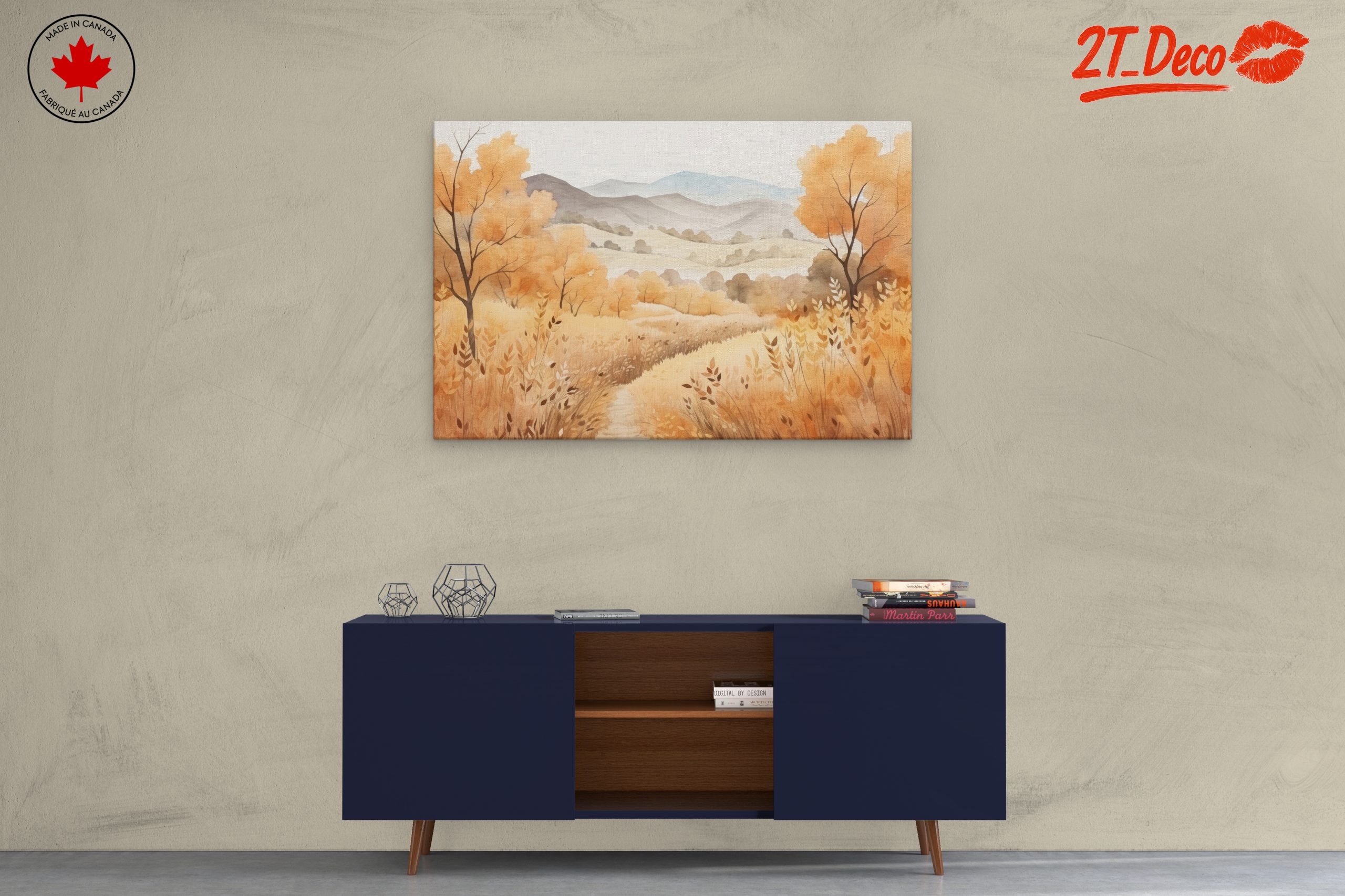 Warm Autumn Landscape with Golden Trees - Image 3
