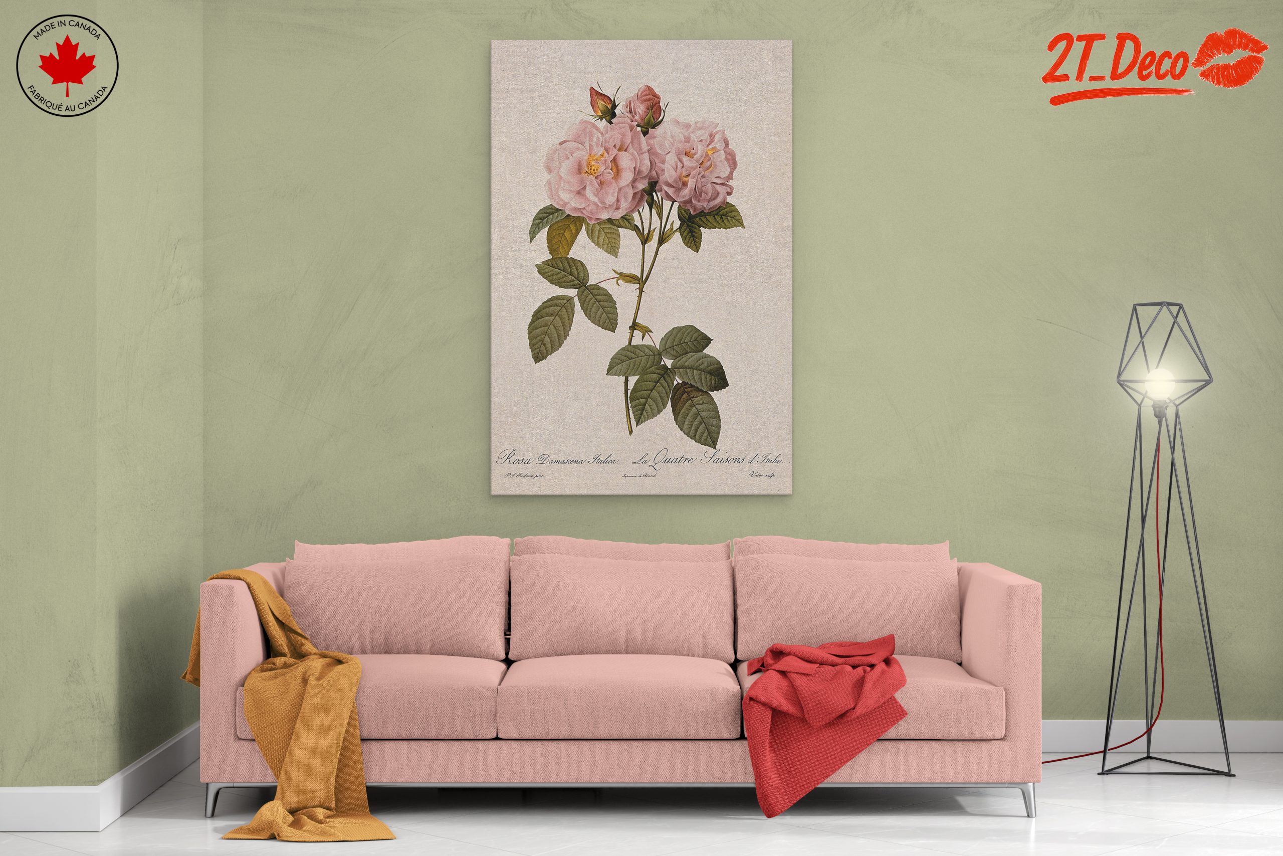 Elegant Pink Roses Botanical Artwork - Image 2