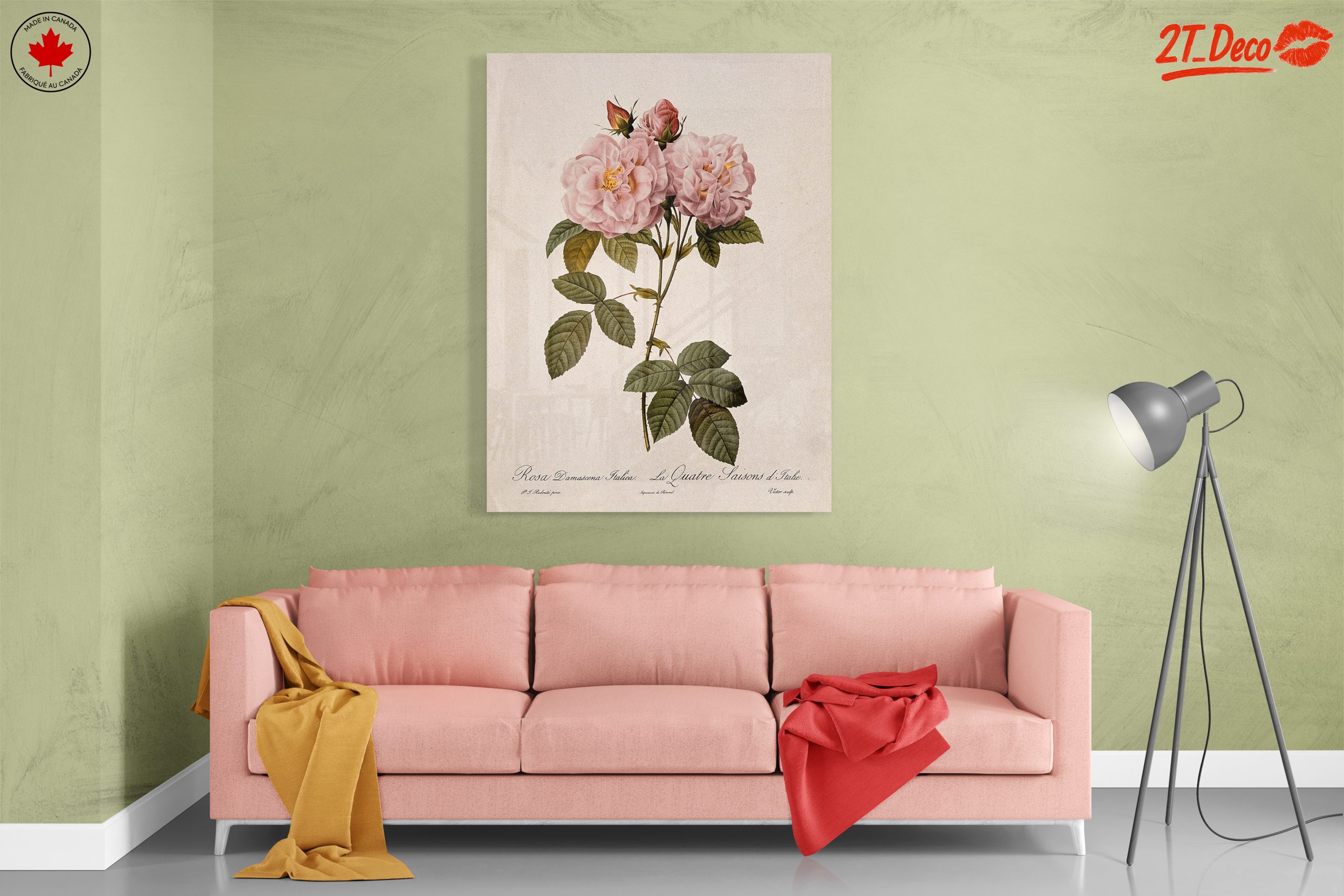 Elegant Pink Roses Botanical Artwork - Image 7