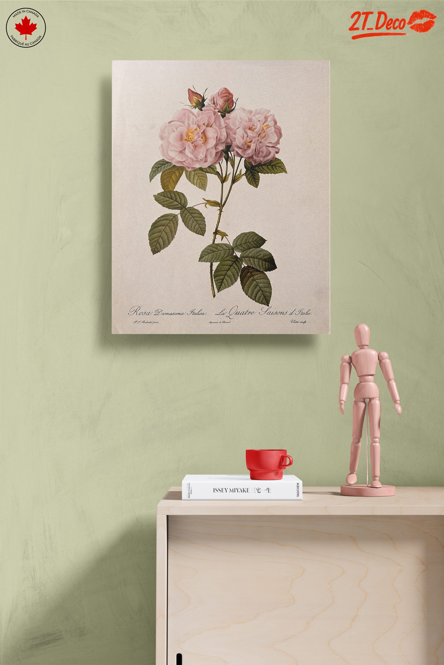 Elegant Pink Roses Botanical Artwork - Image 14
