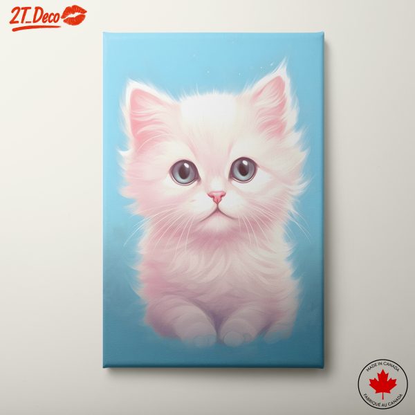 Adorable Fluffy White Kitten Artwork
