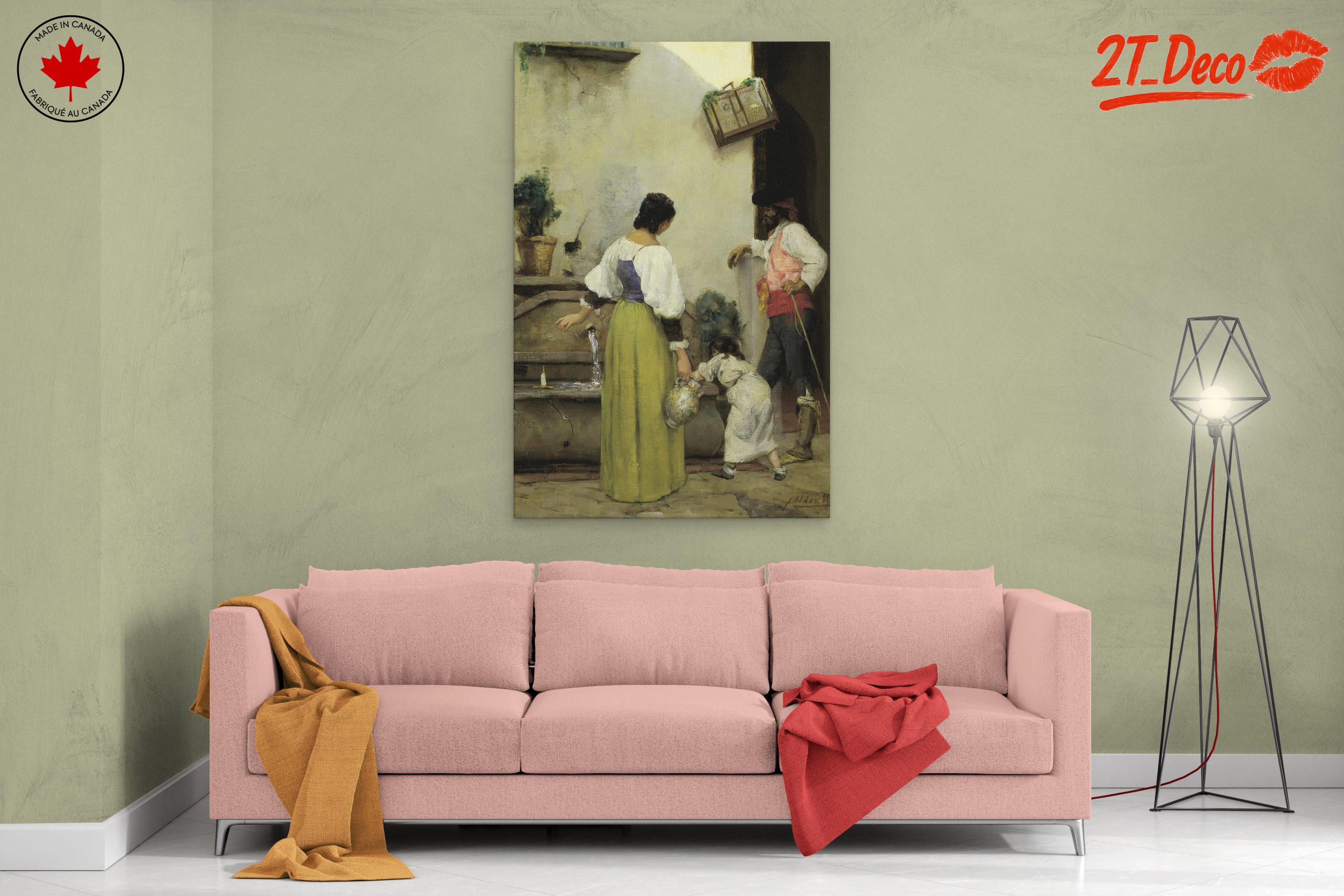 Charming Scene of Fetching Water in a Quiet Courtyard - Image 2
