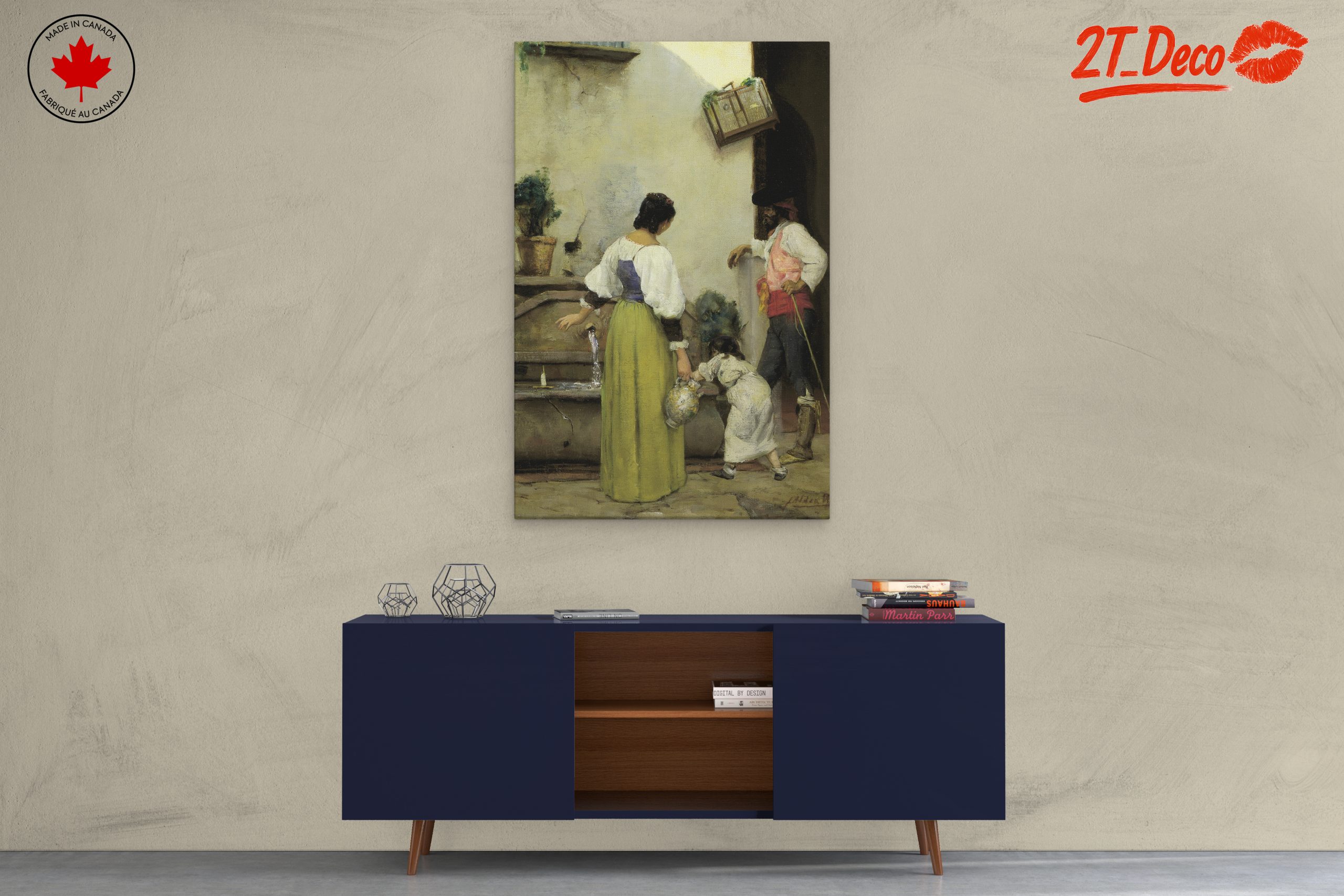 Charming Scene of Fetching Water in a Quiet Courtyard - Image 3