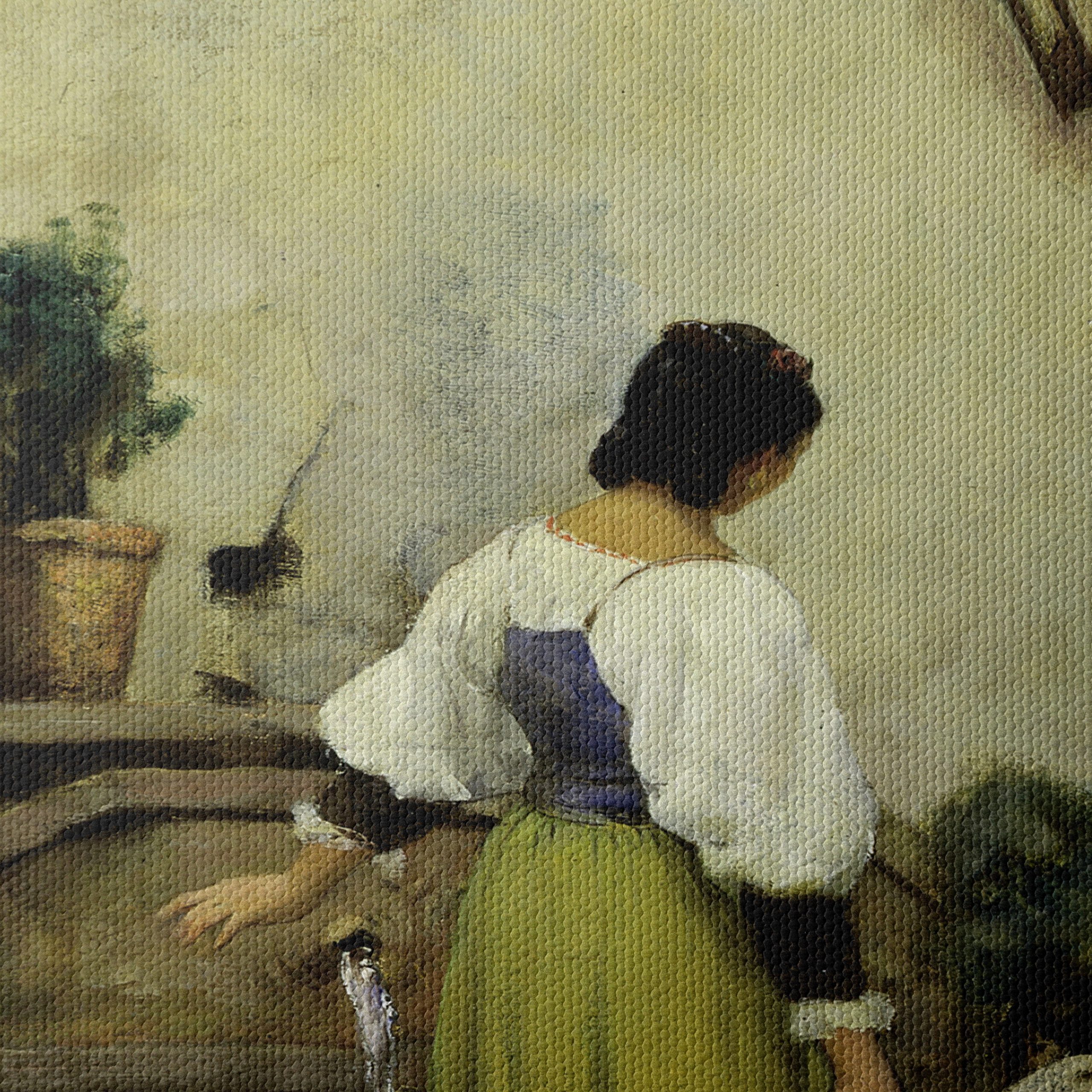 Charming Scene of Fetching Water in a Quiet Courtyard - Image 4