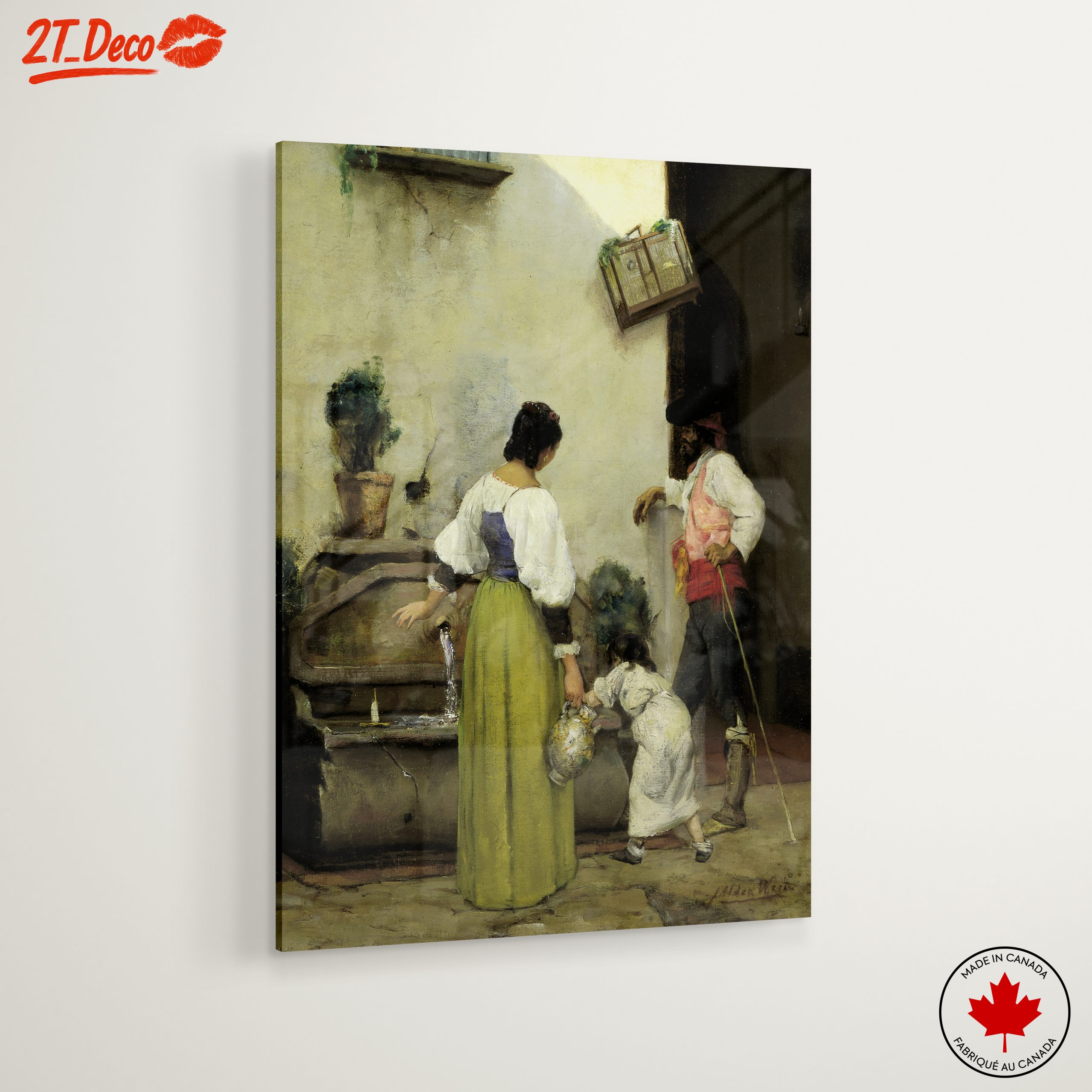Charming Scene of Fetching Water in a Quiet Courtyard - Image 6