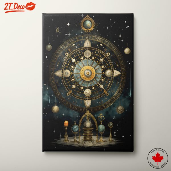 Intricate Celestial Abstract Artwork with Stars and Symbols