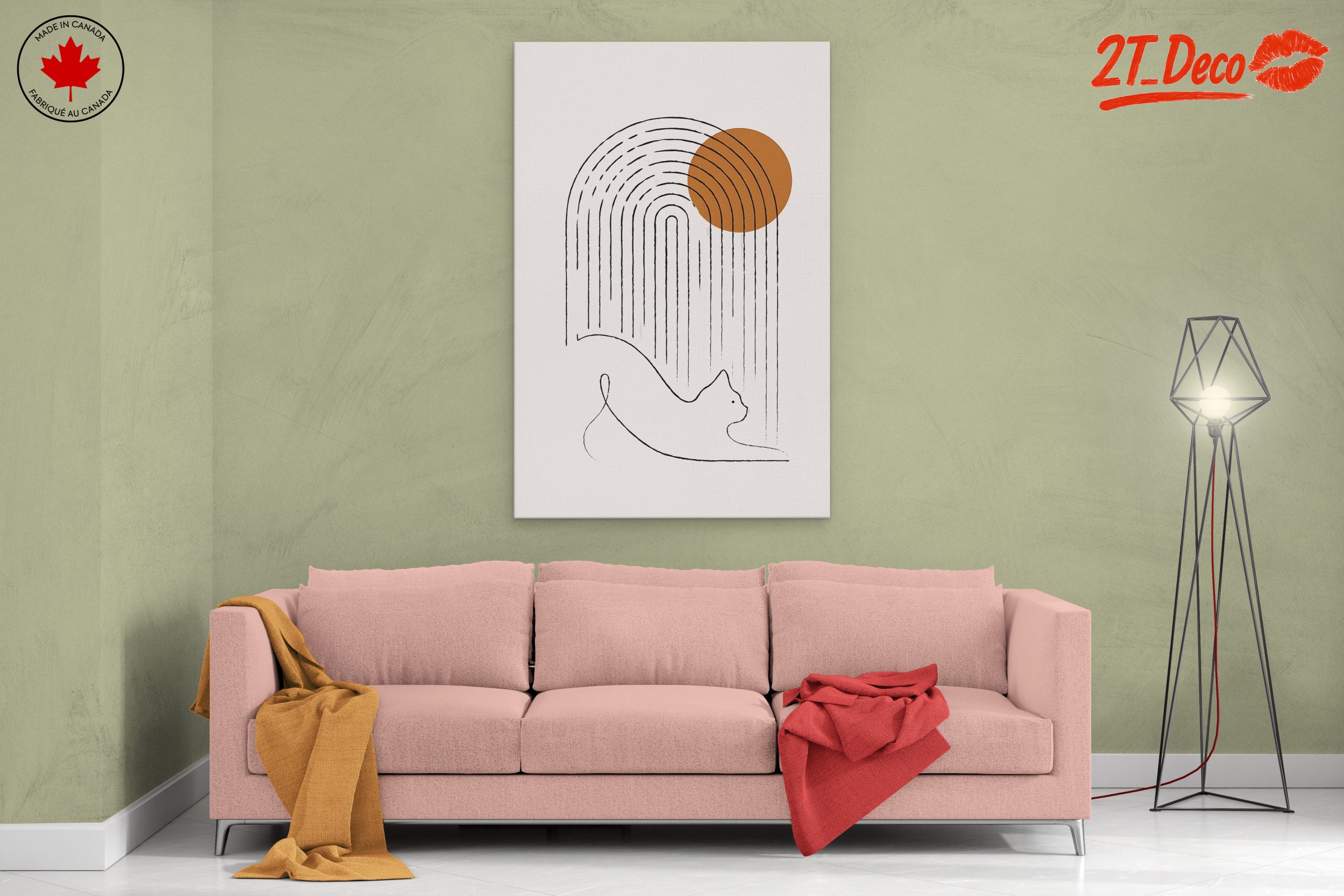 Abstract Whimsical Cat Artwork - Image 2