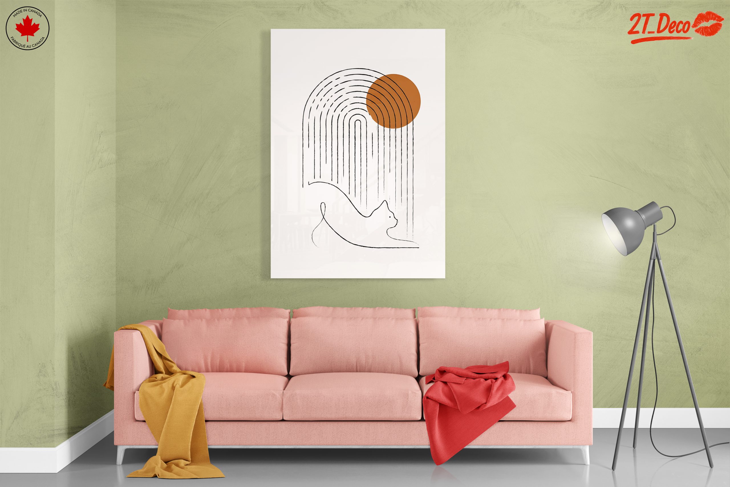 Abstract Whimsical Cat Artwork - Image 7
