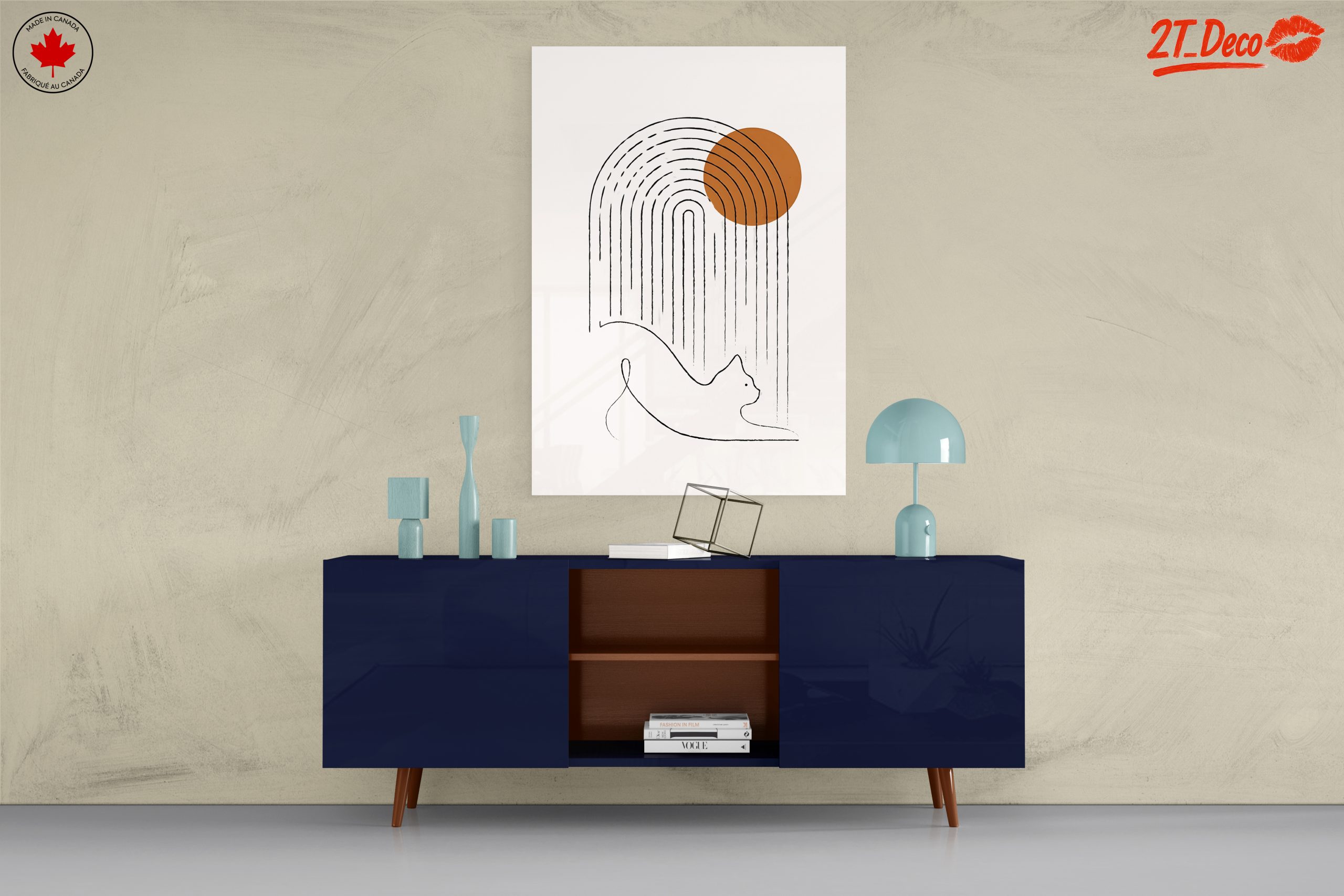 Abstract Whimsical Cat Artwork - Image 8