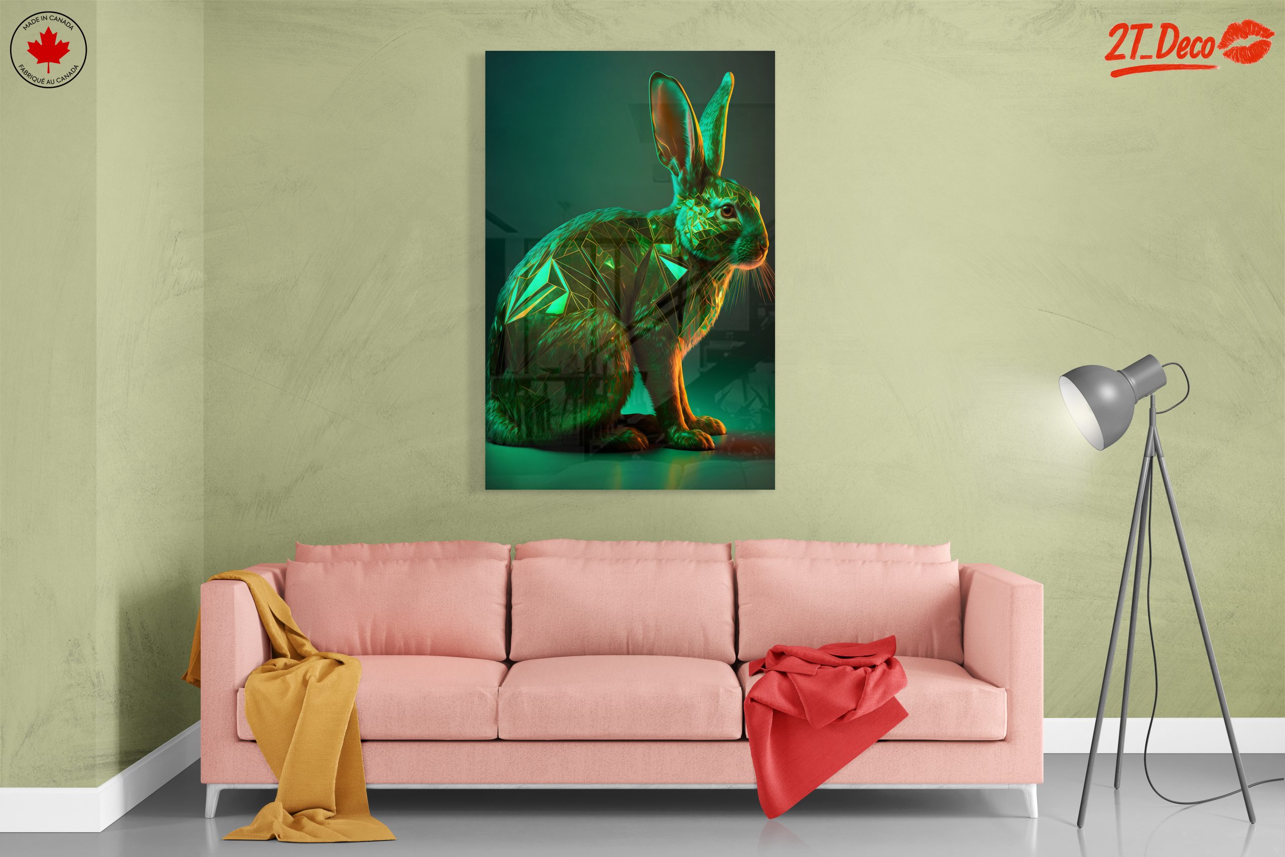 Artistic Rabbit Sculpture in Emerald - Image 7