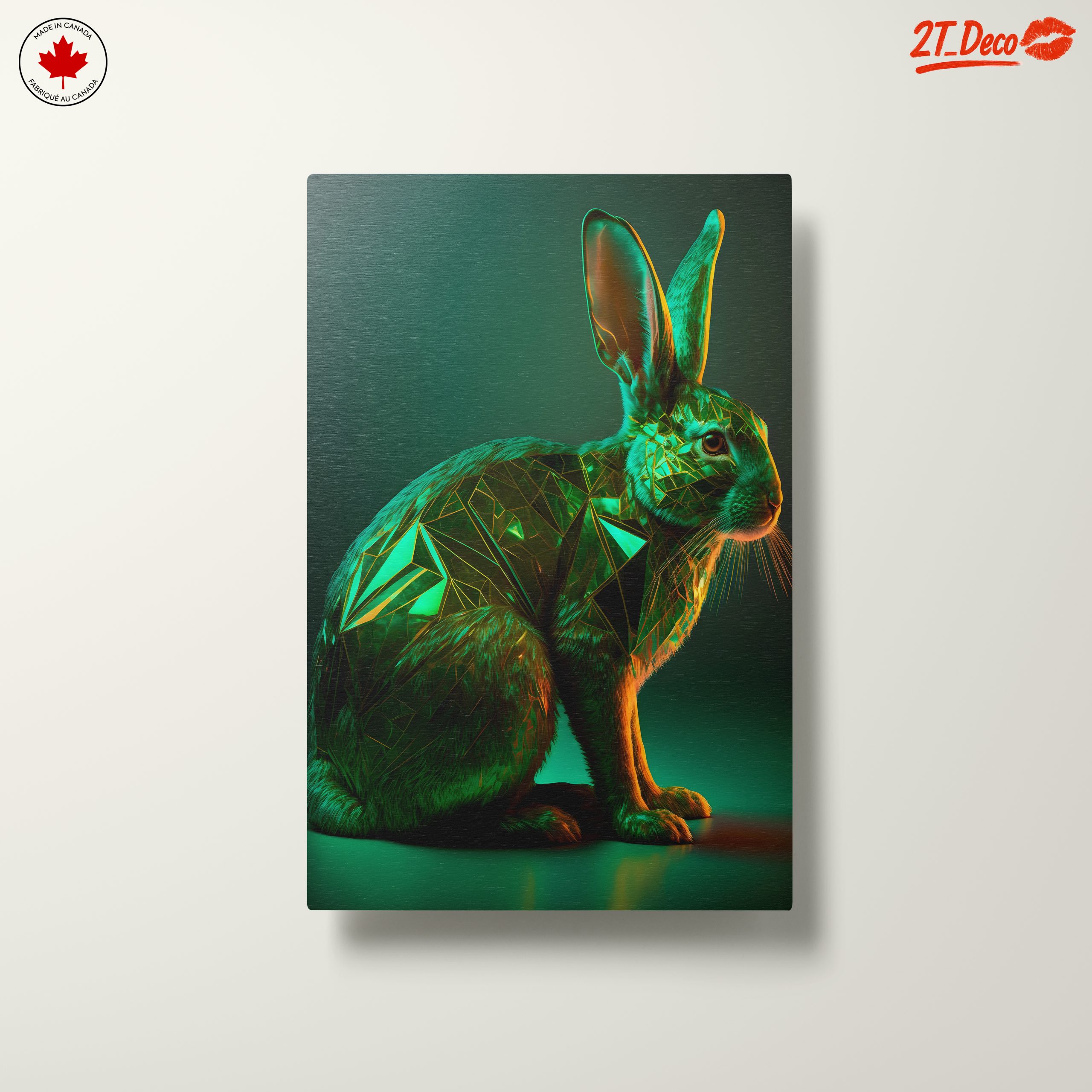Artistic Rabbit Sculpture in Emerald - Image 10