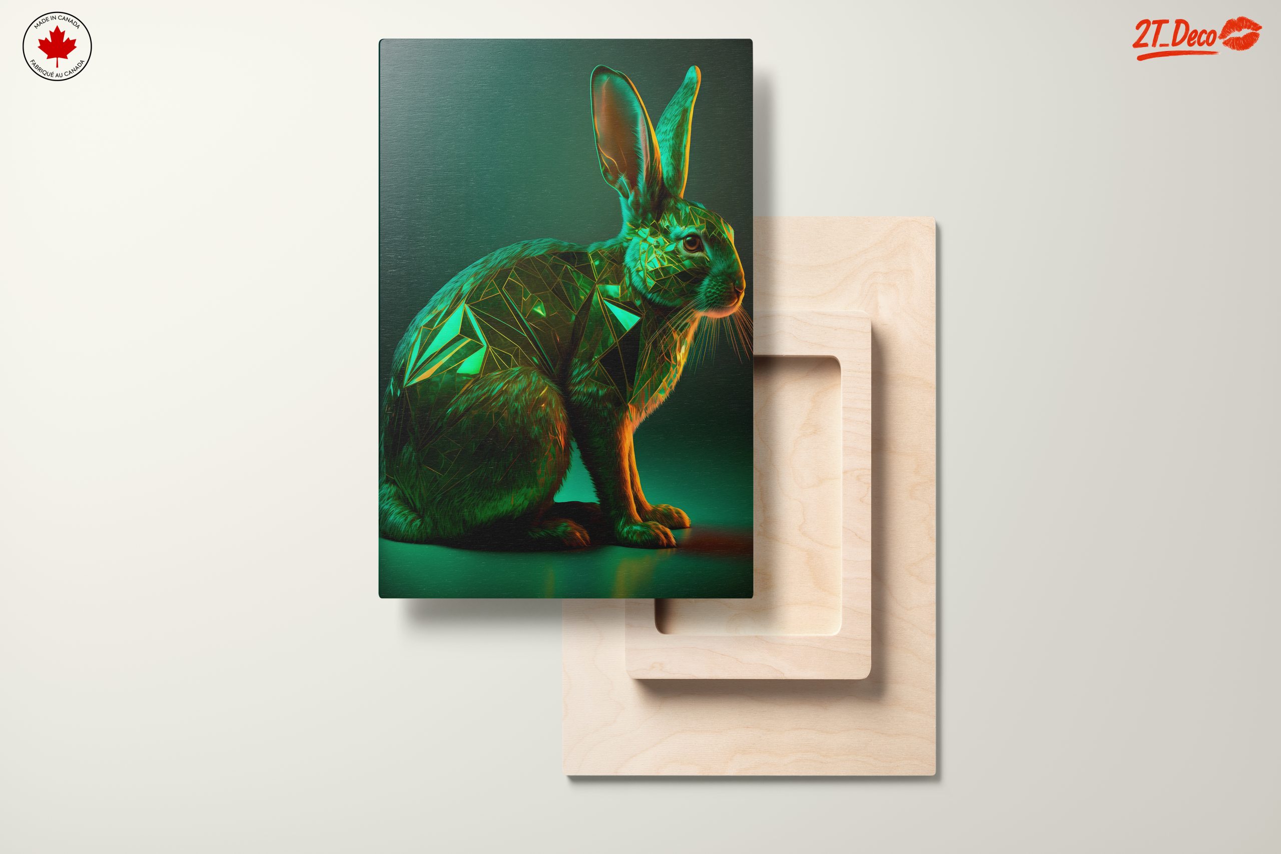 Artistic Rabbit Sculpture in Emerald - Image 11