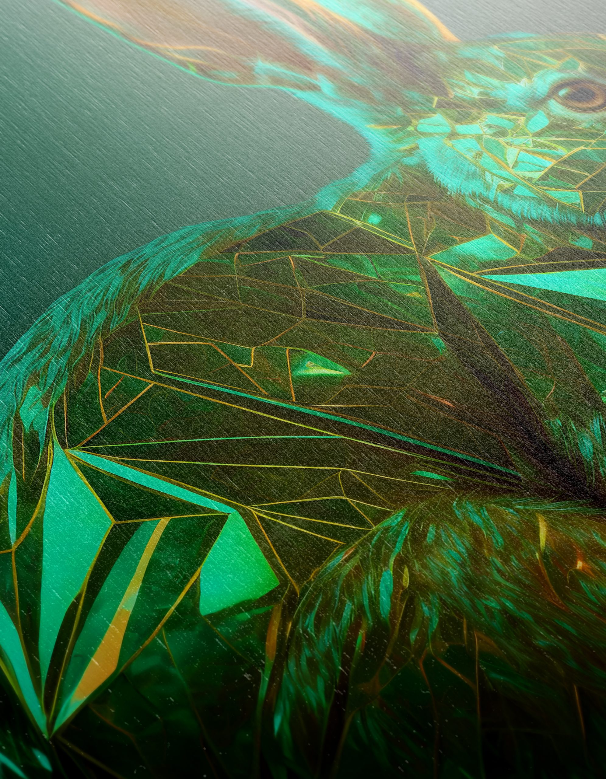 Artistic Rabbit Sculpture in Emerald - Image 12