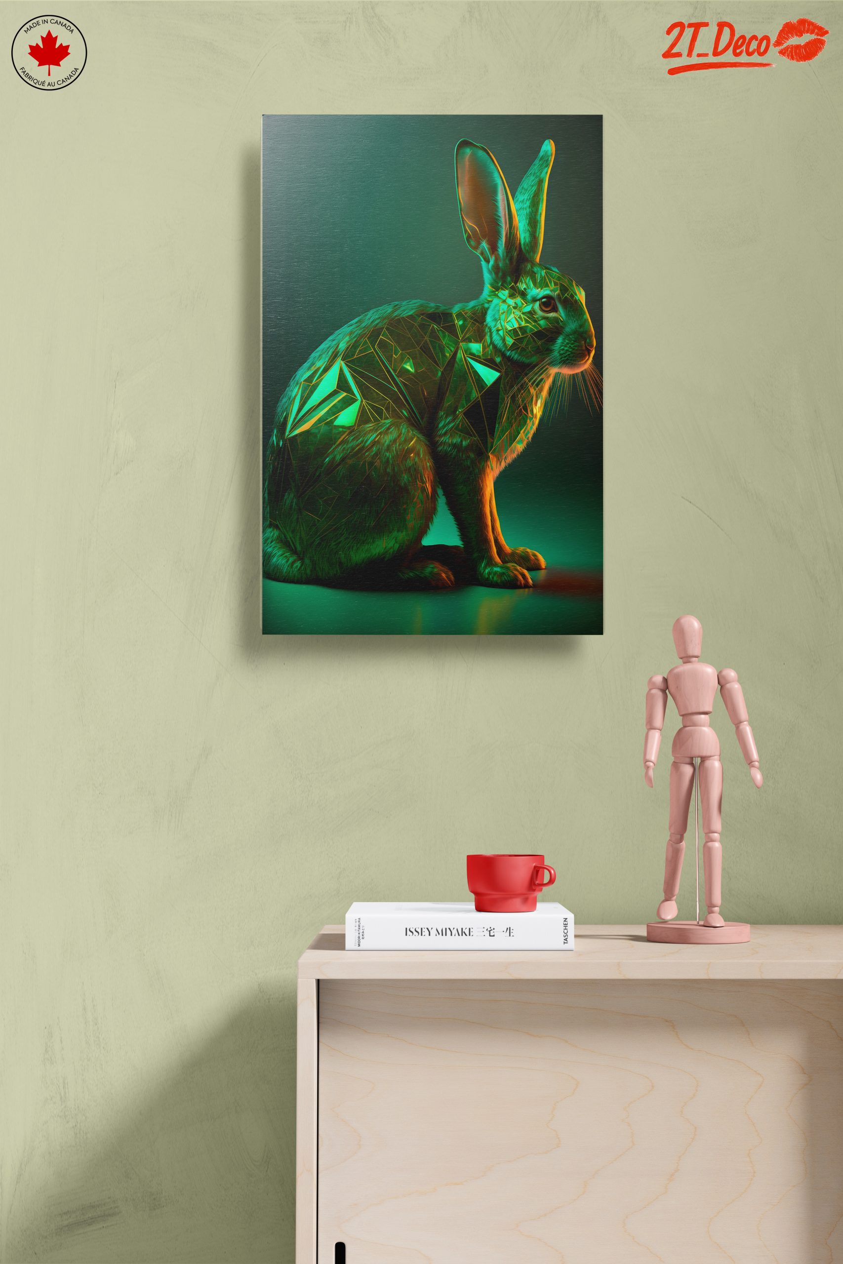 Artistic Rabbit Sculpture in Emerald - Image 14