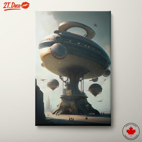 Futuristic Cityscape with Floating Structures