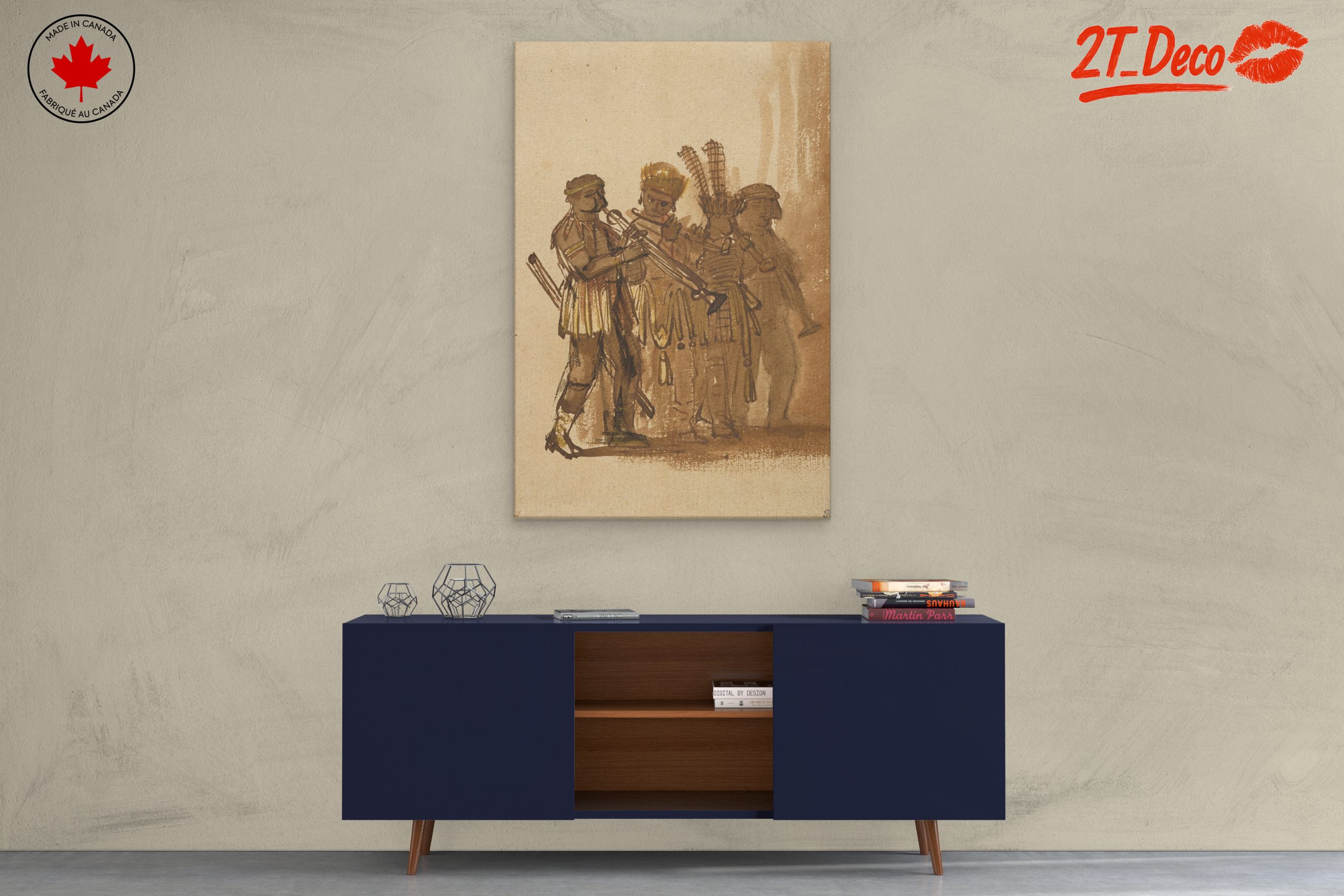 Cultural Musicians Artwork Featuring Traditional Attire - Image 3
