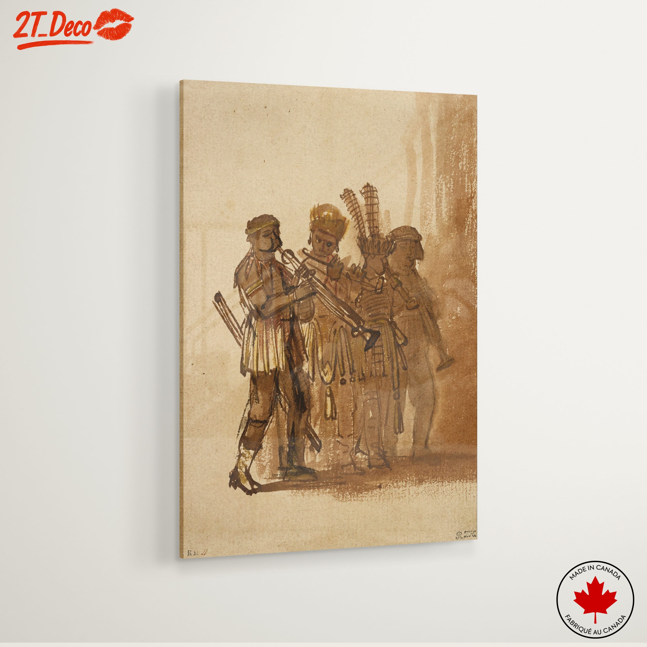 Cultural Musicians Artwork Featuring Traditional Attire - Image 6