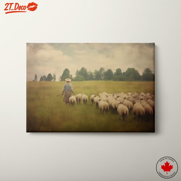 Shepherd With Sheep in Pastoral Landscape 2