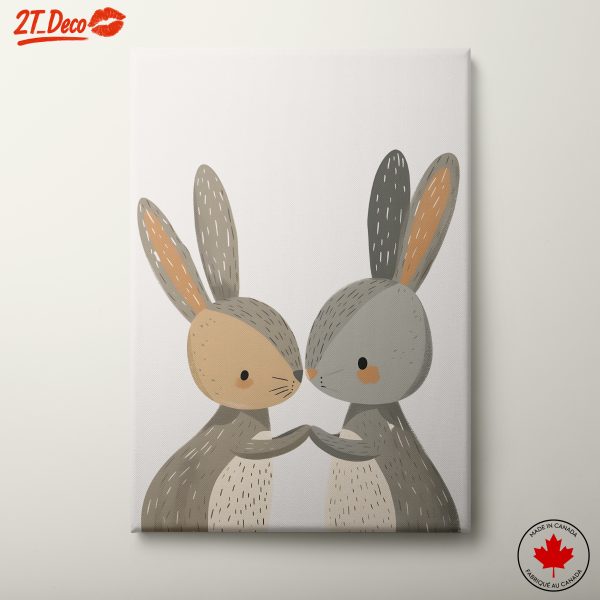 Adorable Rabbits Embracing Art