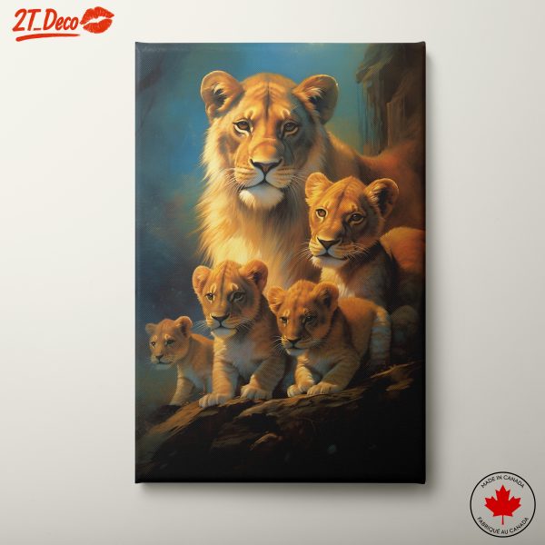 Majestic Lioness and Her Cubs